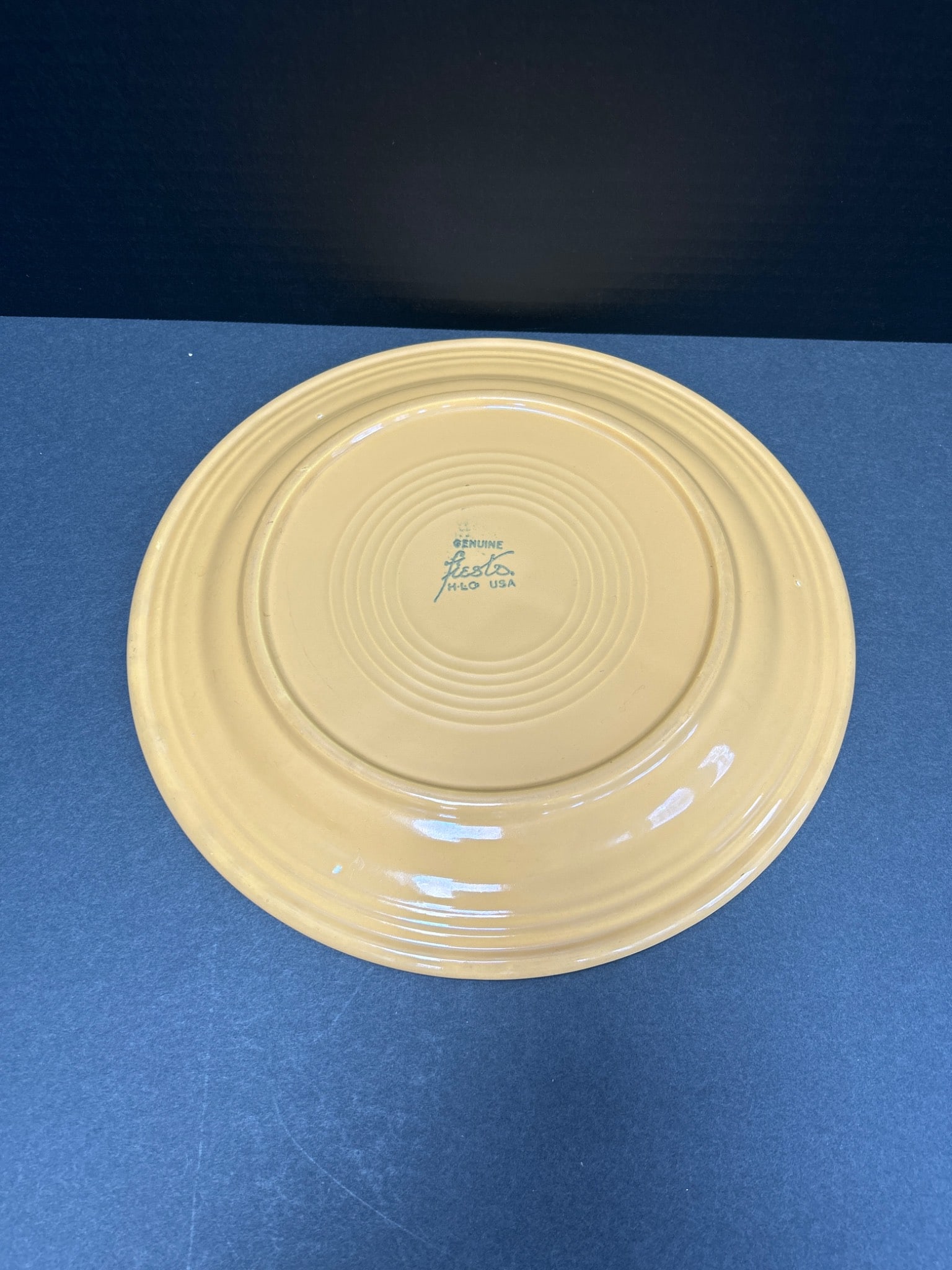 Fiesta Genuine H-L-O USA Yellow Divided Plate with Backstamp - 2