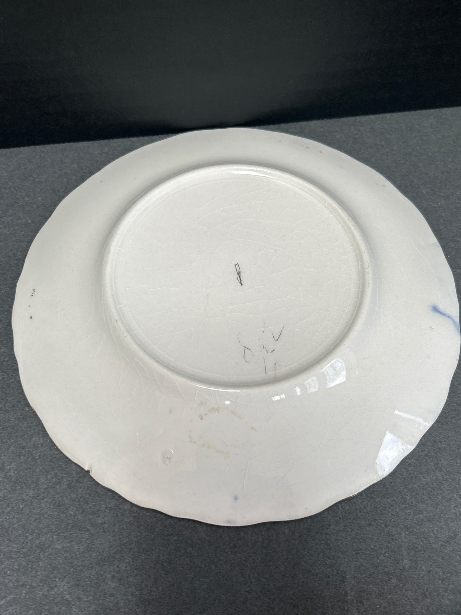 Two Ceramic Plates with Blue and Gold Rim Decoration - 3