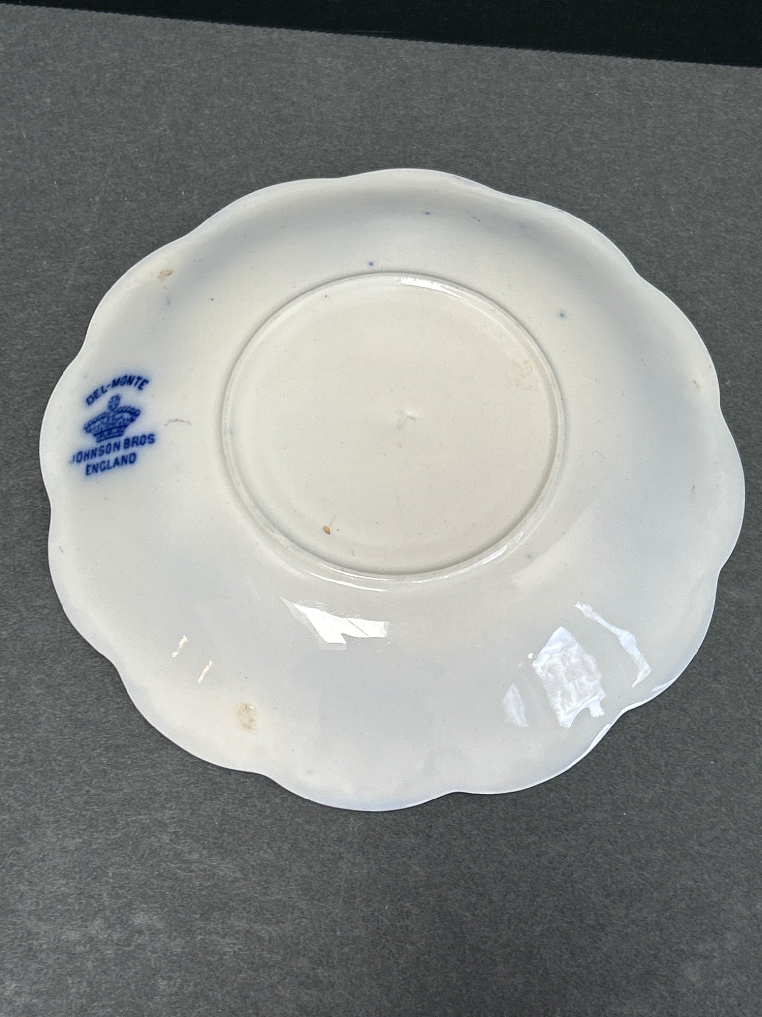 Johnson Bros England Del Monte Saucer with Blue Floral Design - 2