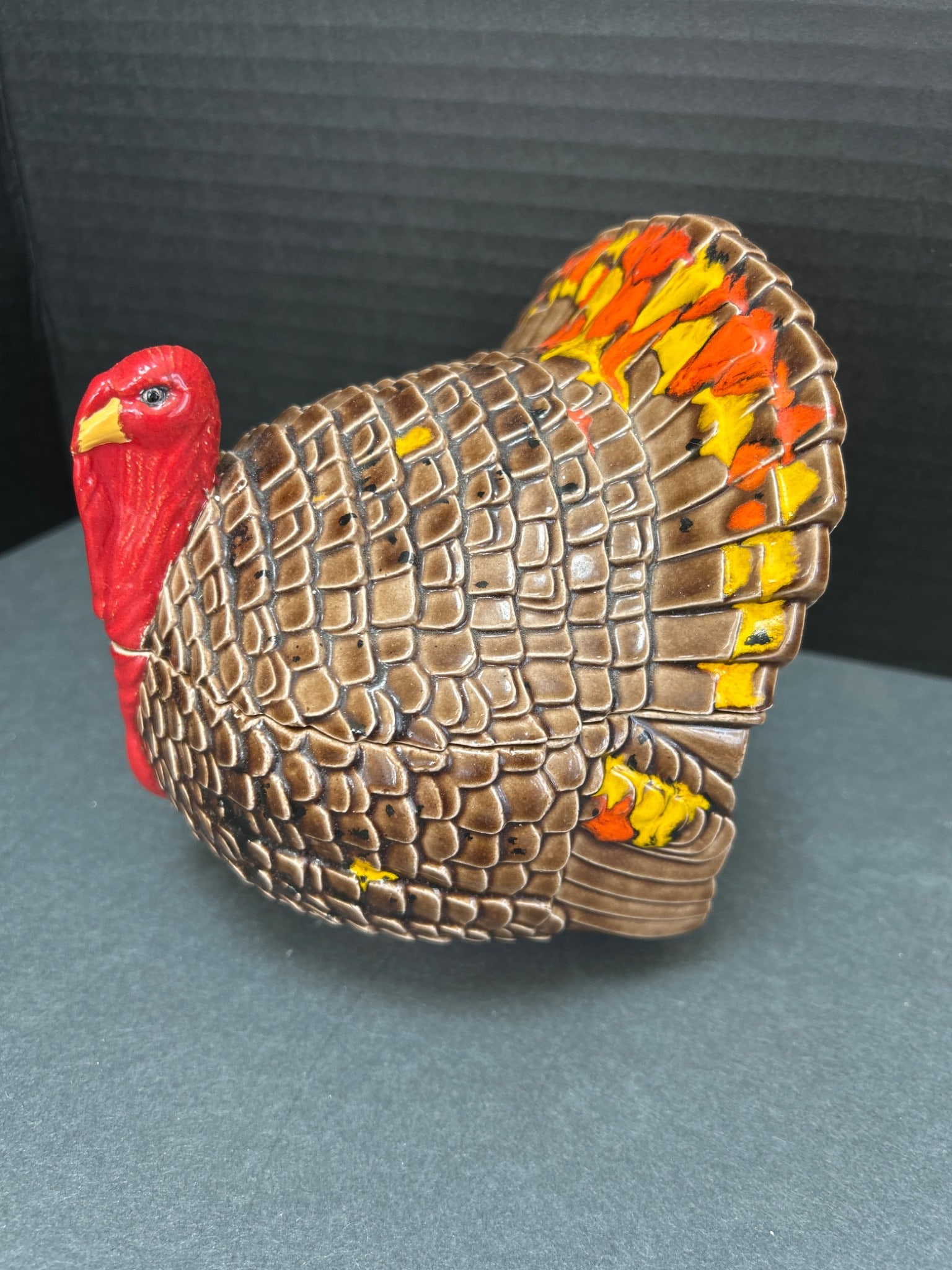 Ceramic Turkey-Shaped Covered Dish with Hand-Painted Details - 2