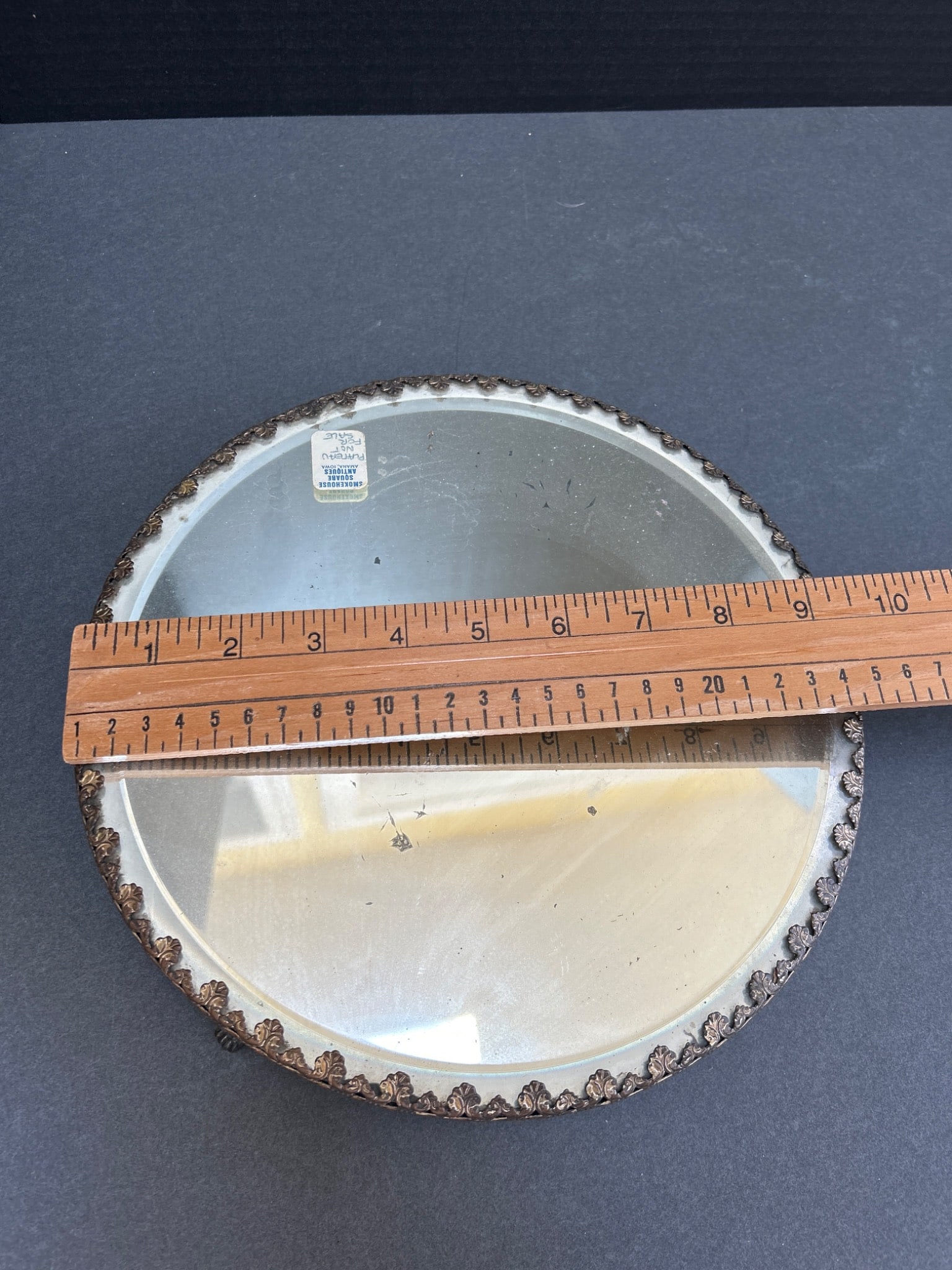 Glass Tray with Metal Embellishment and Three Footed Base - 3