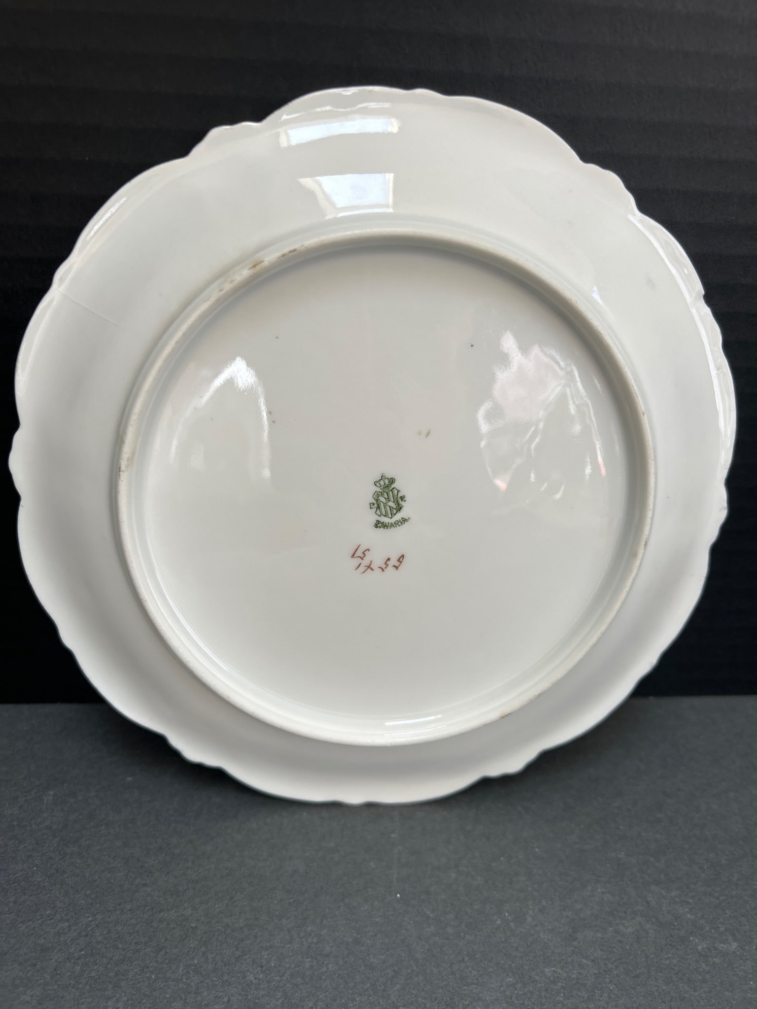 Bavarian Porcelain Plate with Grape Motif and Gold Trim - 3