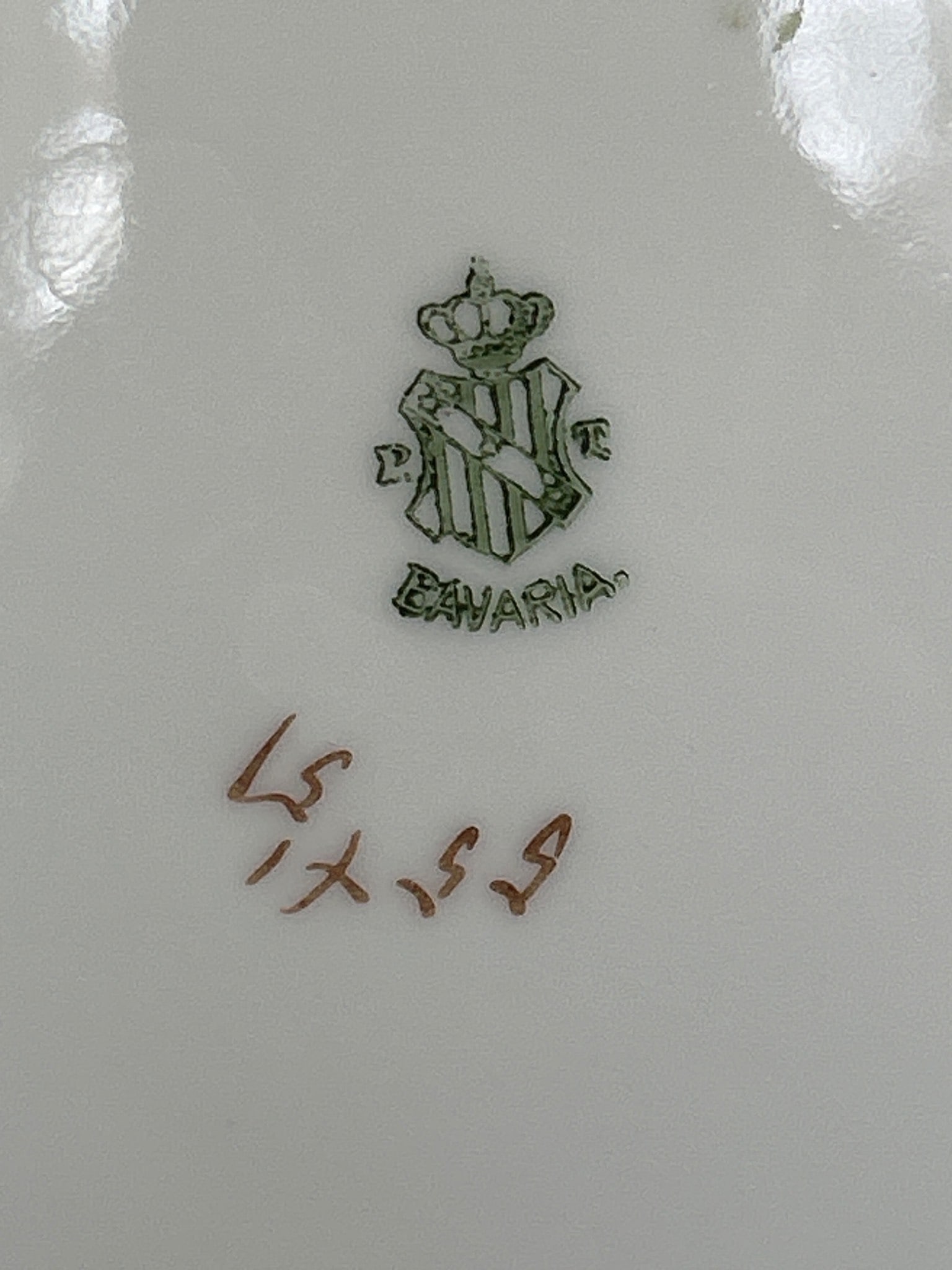 Bavarian Porcelain Plate with Grape Motif and Gold Trim - 4