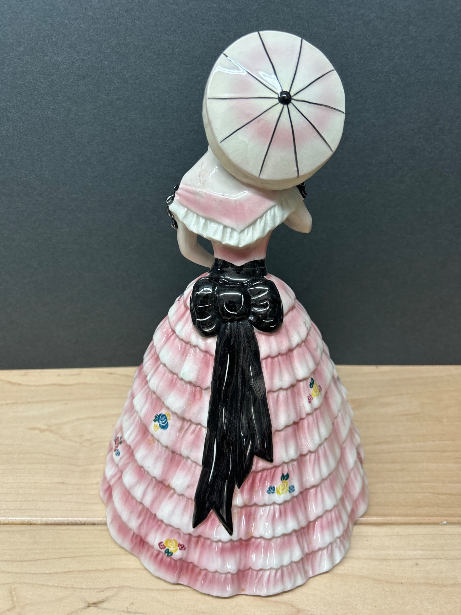 Goldscheider USA Ceramic Figurine with Parasol, Hand-Painted - 4