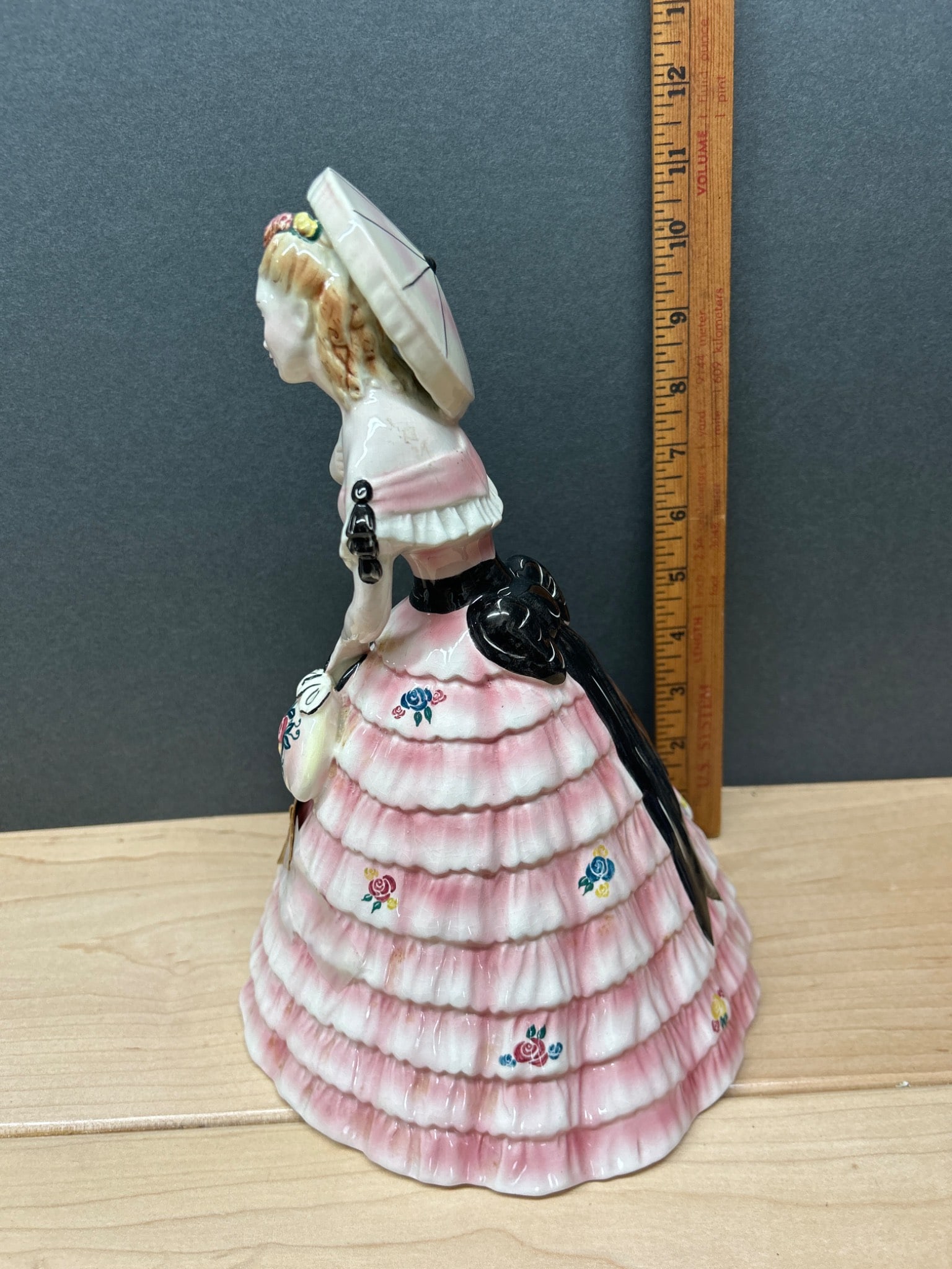 Goldscheider USA Ceramic Figurine with Parasol, Hand-Painted - 6