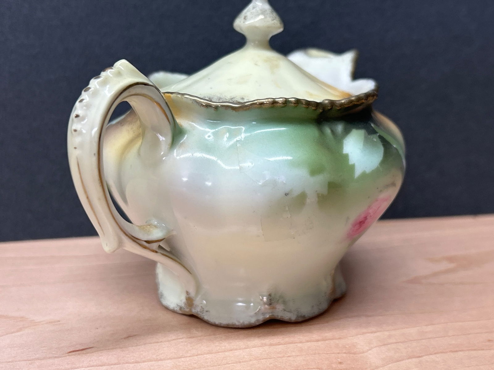 RS Prussia Porcelain Creamer with Hand-Painted Floral Design - 4
