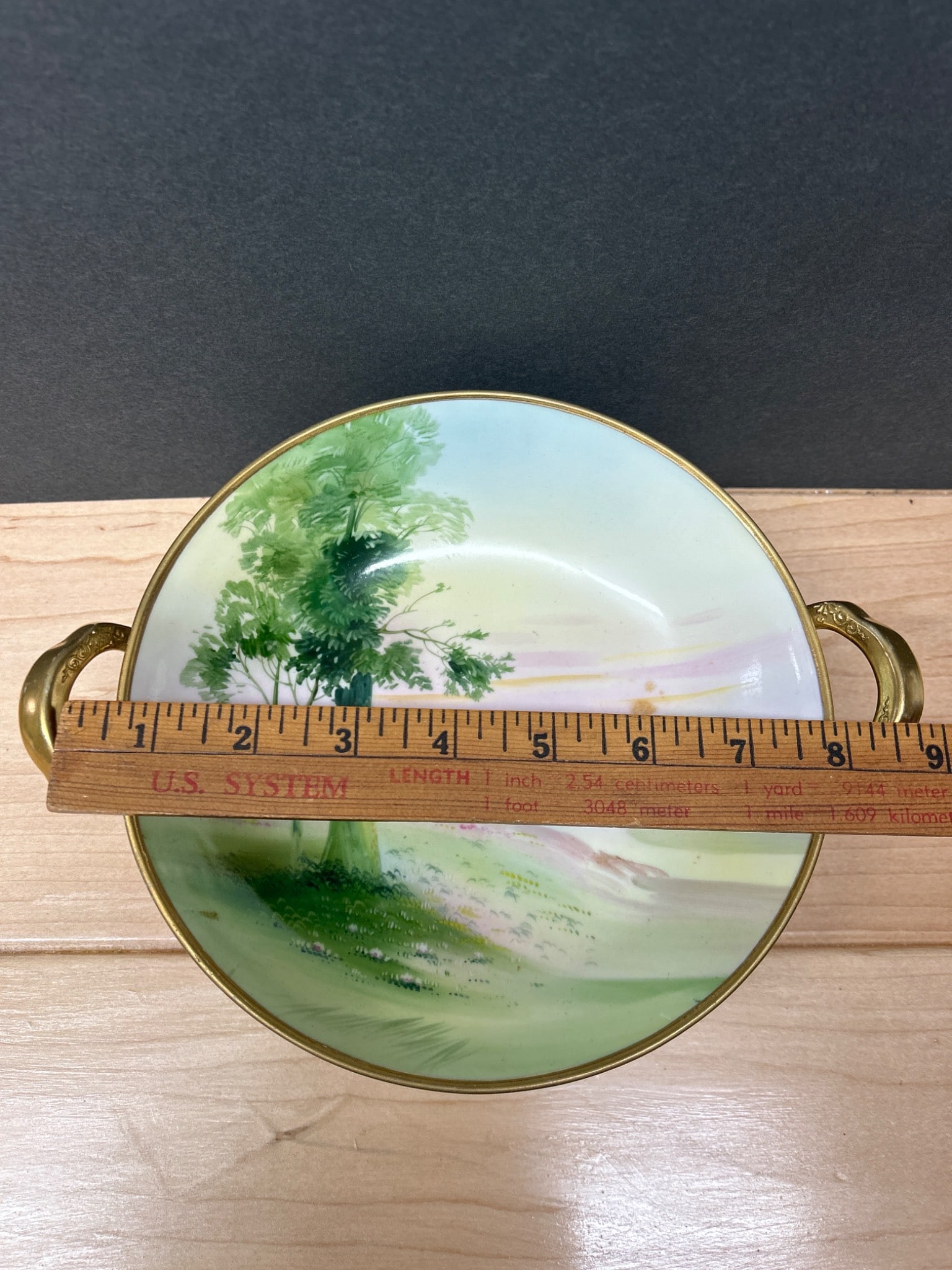 Hand-Painted Nippon Two-Handled Dish With Gold Trim - 3