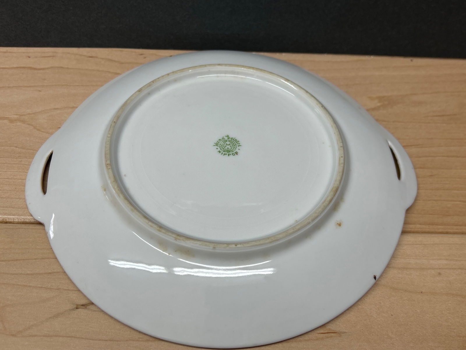 Hand-Painted Nippon Plate with Handles and Landscape Scene - 2