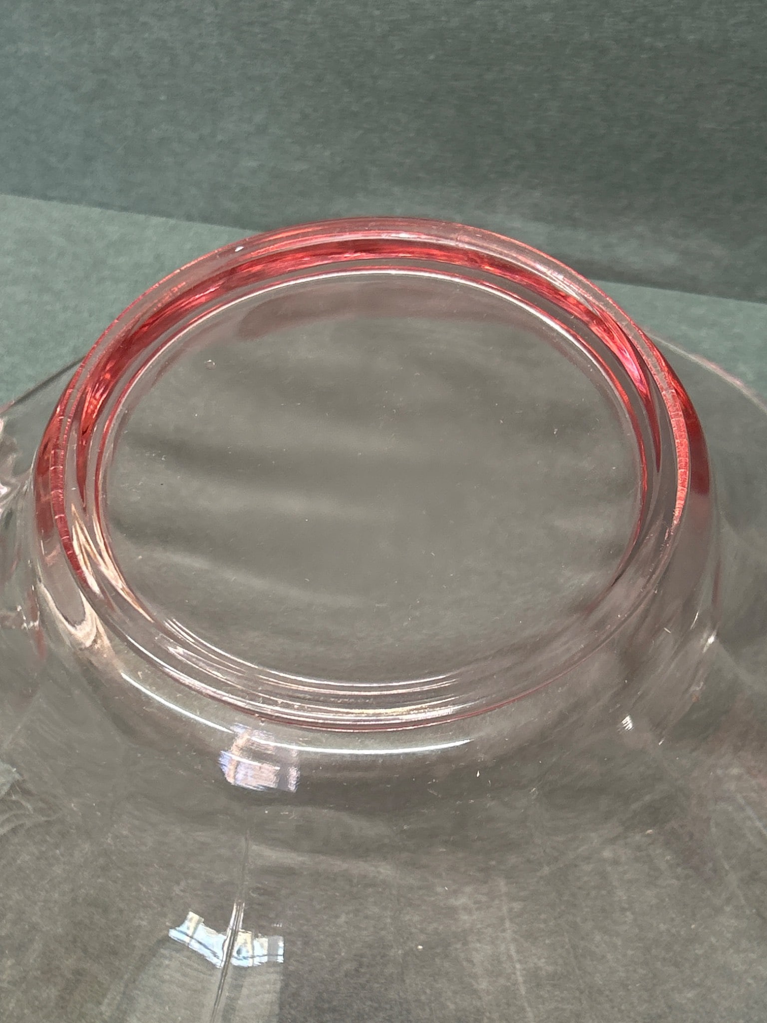 Pink Glass Bowl With Two Handles, Diameter Approx. 8 Inches - 5