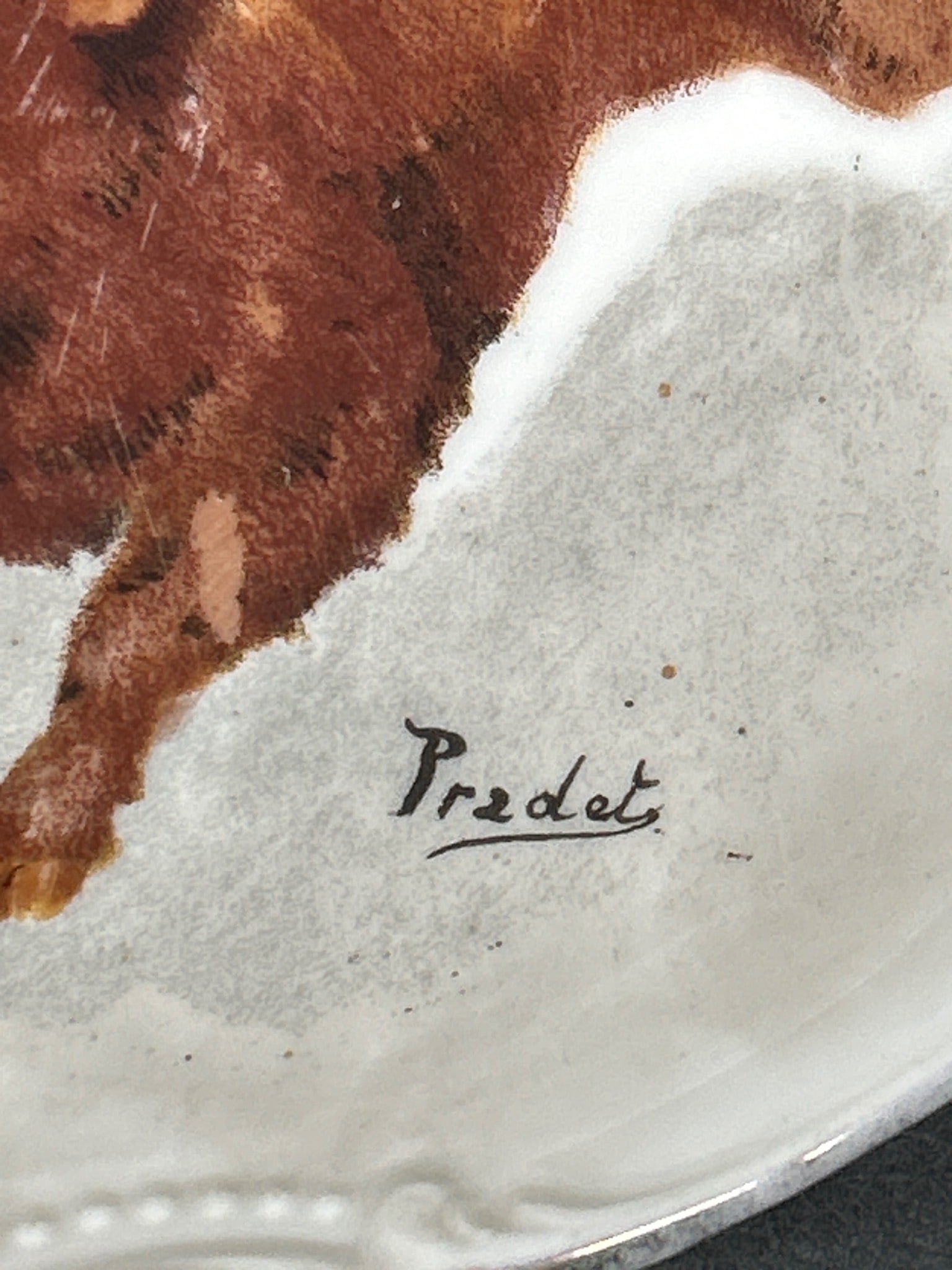 Limoges France C. Ahrenfeldt Handpainted Plate with Wild Boar Design - 2