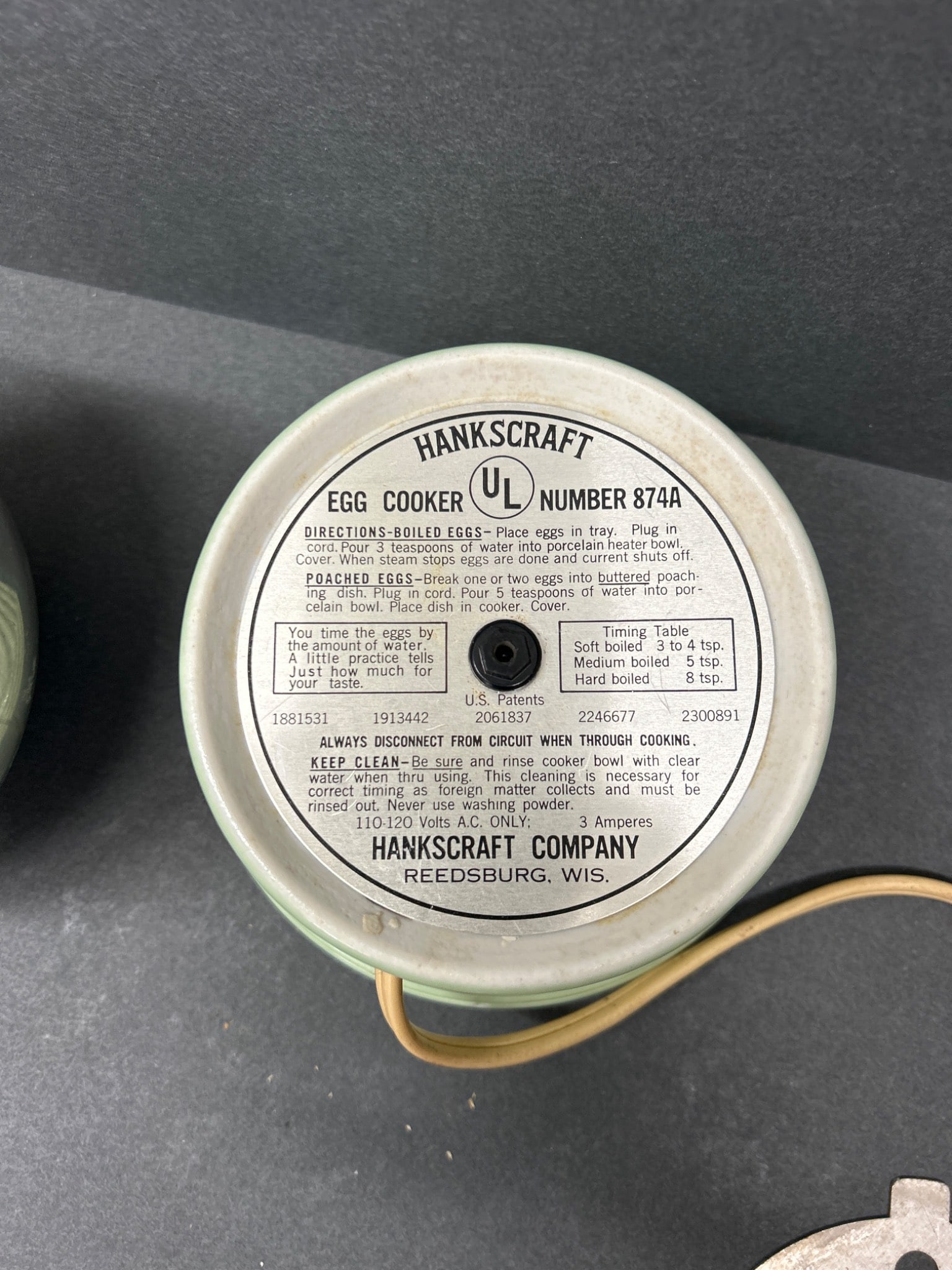 Hankscraft Egg Cooker Model 874A by Hankscraft Company, Reedsburg, WI - 5