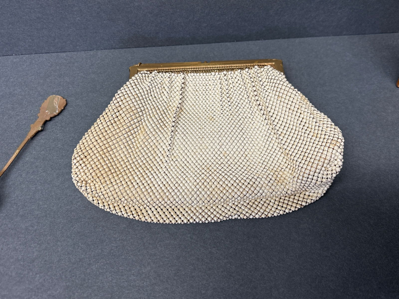 Mesh Whiting & Davis Purse and Czechoslovakian Souvenir Spoon Set - 5