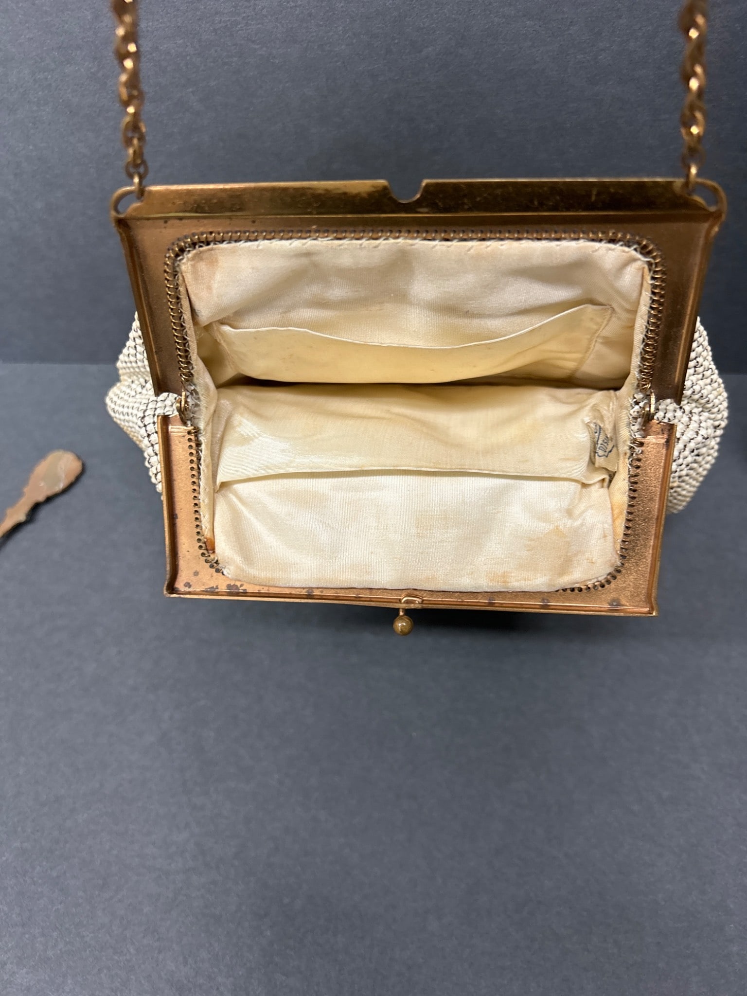 Mesh Whiting & Davis Purse and Czechoslovakian Souvenir Spoon Set - 6