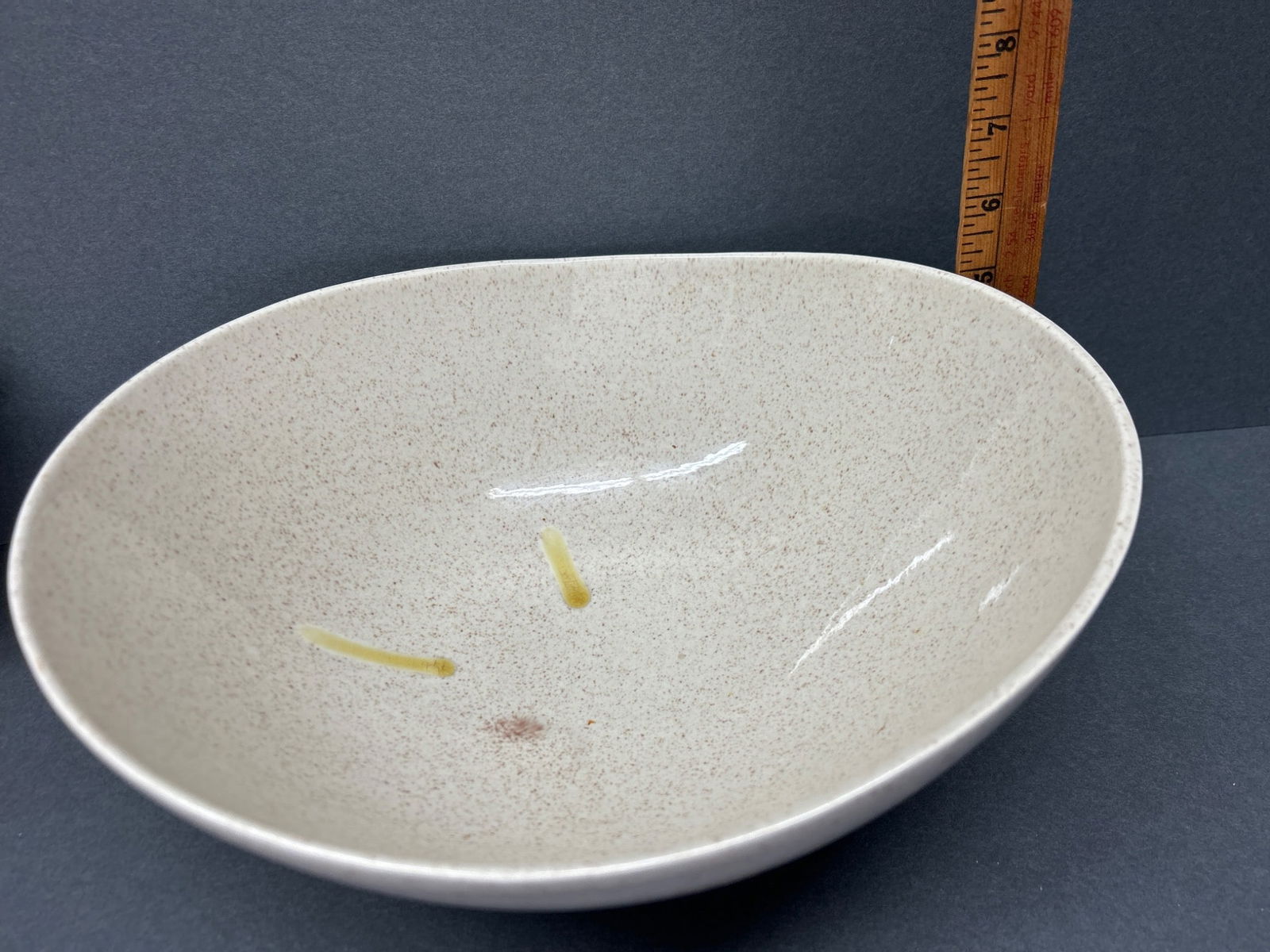 Red Wing USA Ceramic Speckled Bowl with Marked Base - 3