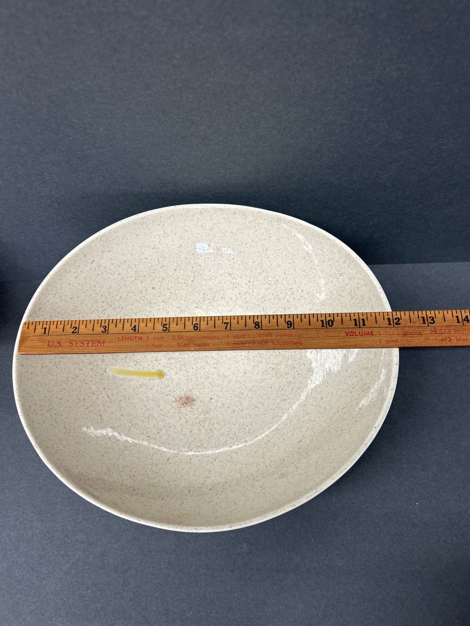 Red Wing USA Ceramic Speckled Bowl with Marked Base - 4