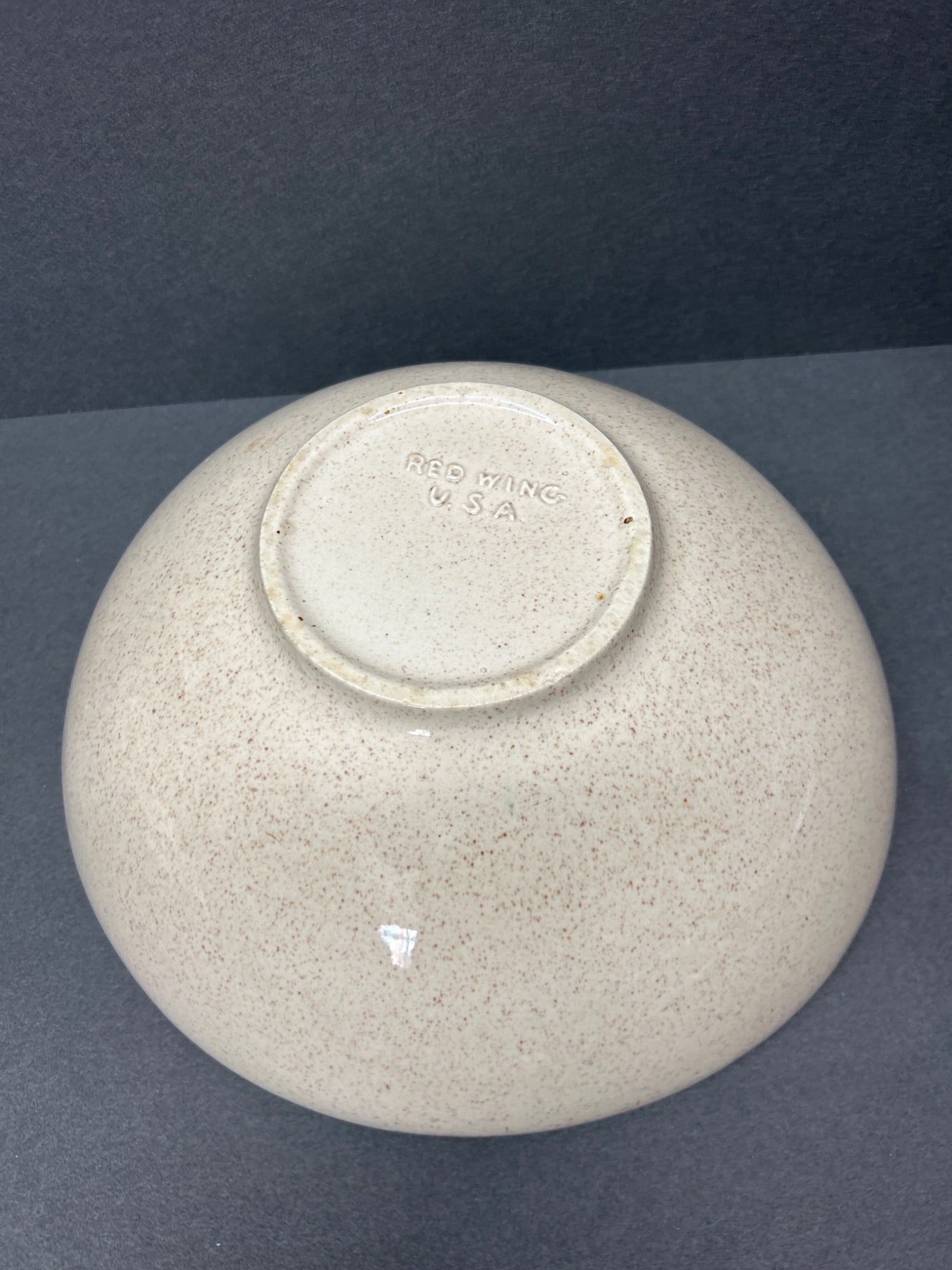 Red Wing USA Ceramic Speckled Bowl with Marked Base - 5