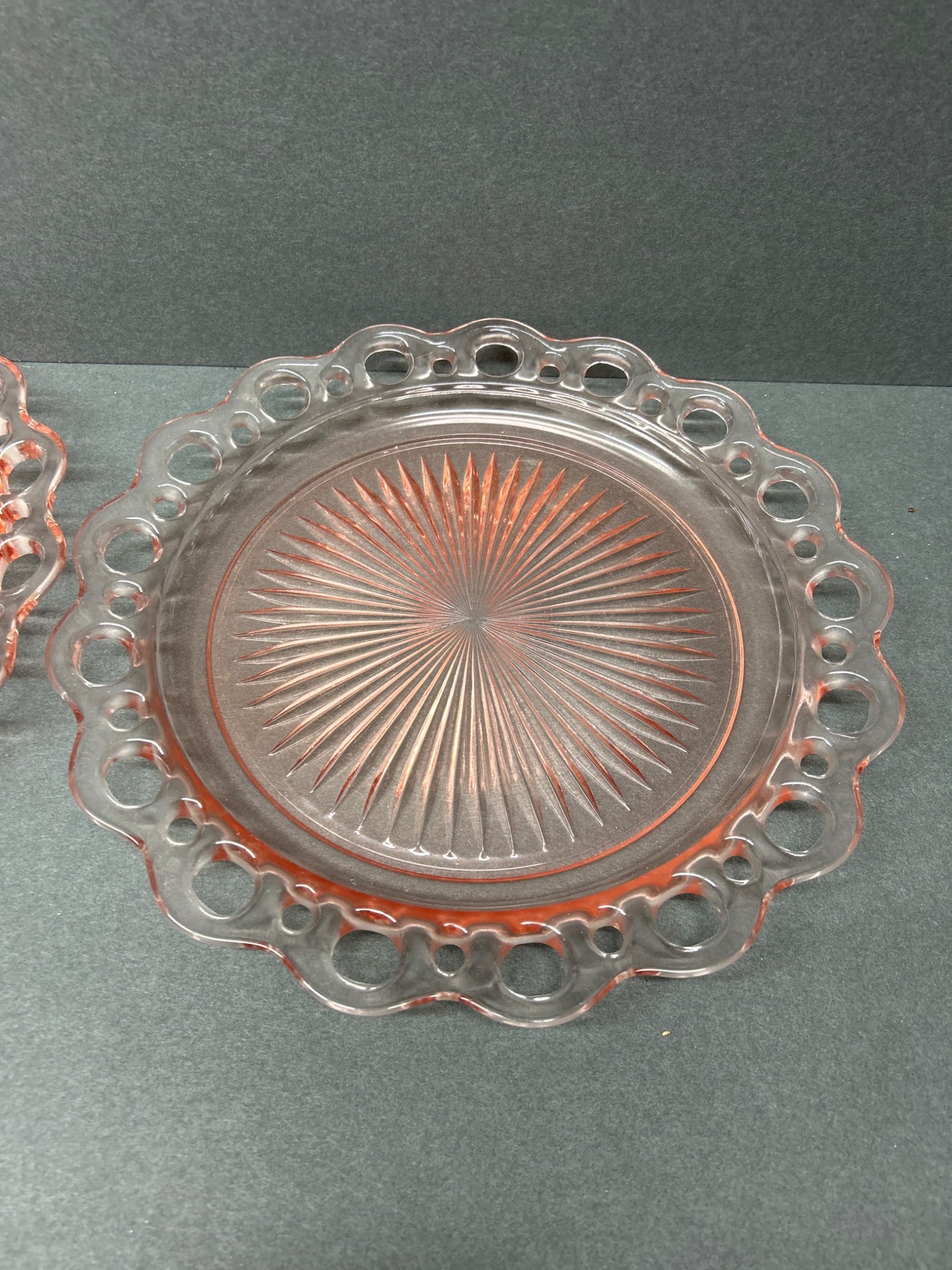 Clear Glass Plates With Scalloped and Open Loop Edge, 7.5 Inches - 2