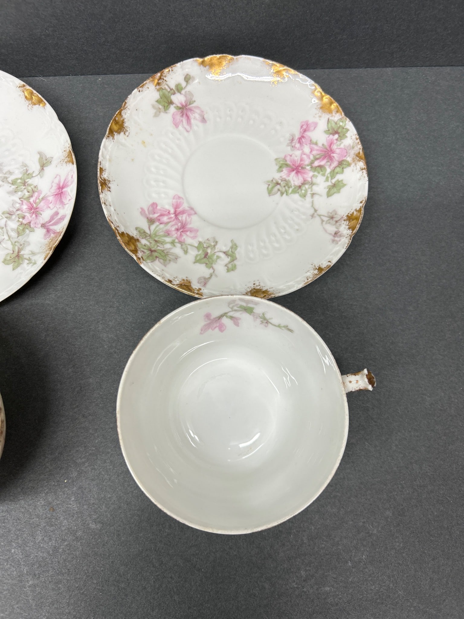 GDA Limoges Porcelain Tea Set with Floral Design, Made in France - 2