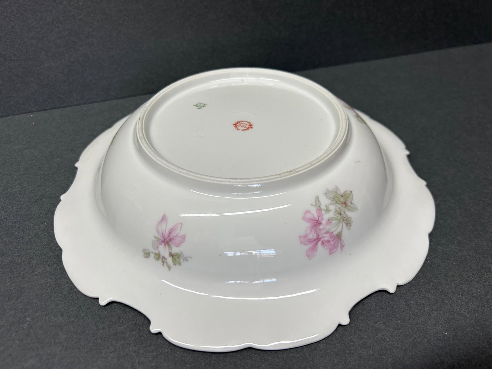 GDA Limoges Scalloped Porcelain Bowl with Floral Design, Approx. 9 Inches - 3