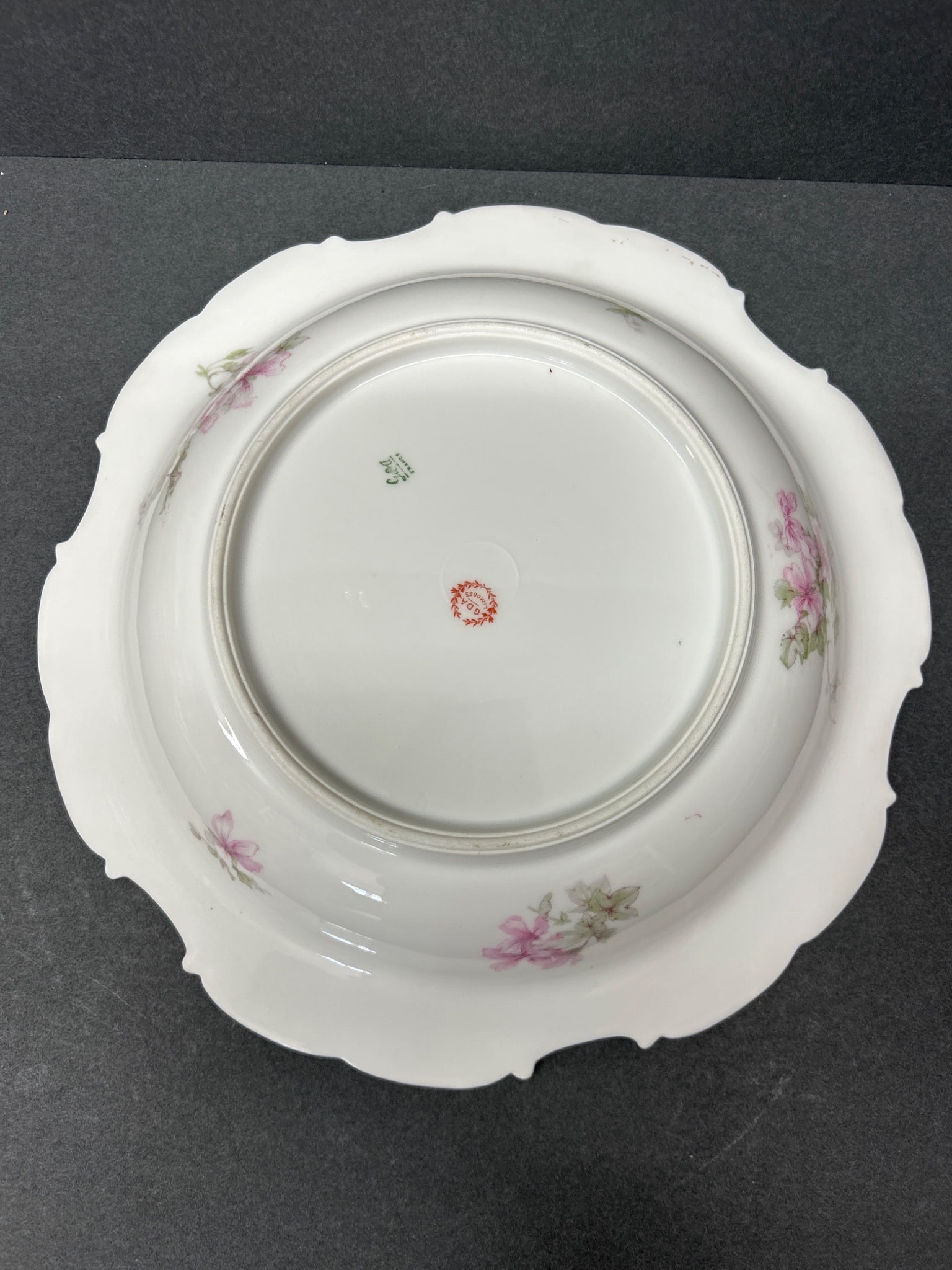 GDA Limoges Scalloped Porcelain Bowl with Floral Design, Approx. 9 Inches - 4