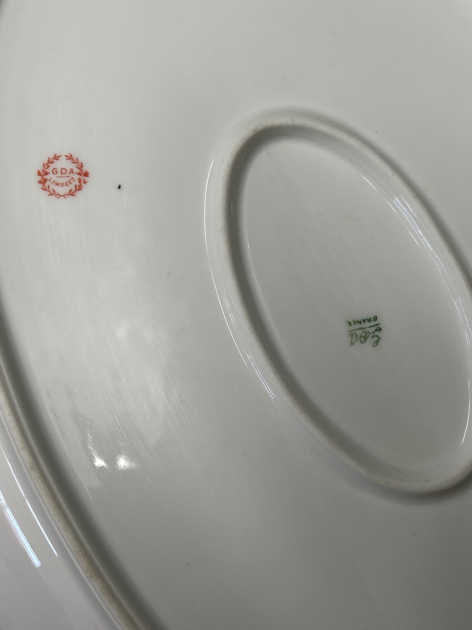 GDA Limoges Porcelain Oval Serving Dish With Floral Design and Gold Accents - 5