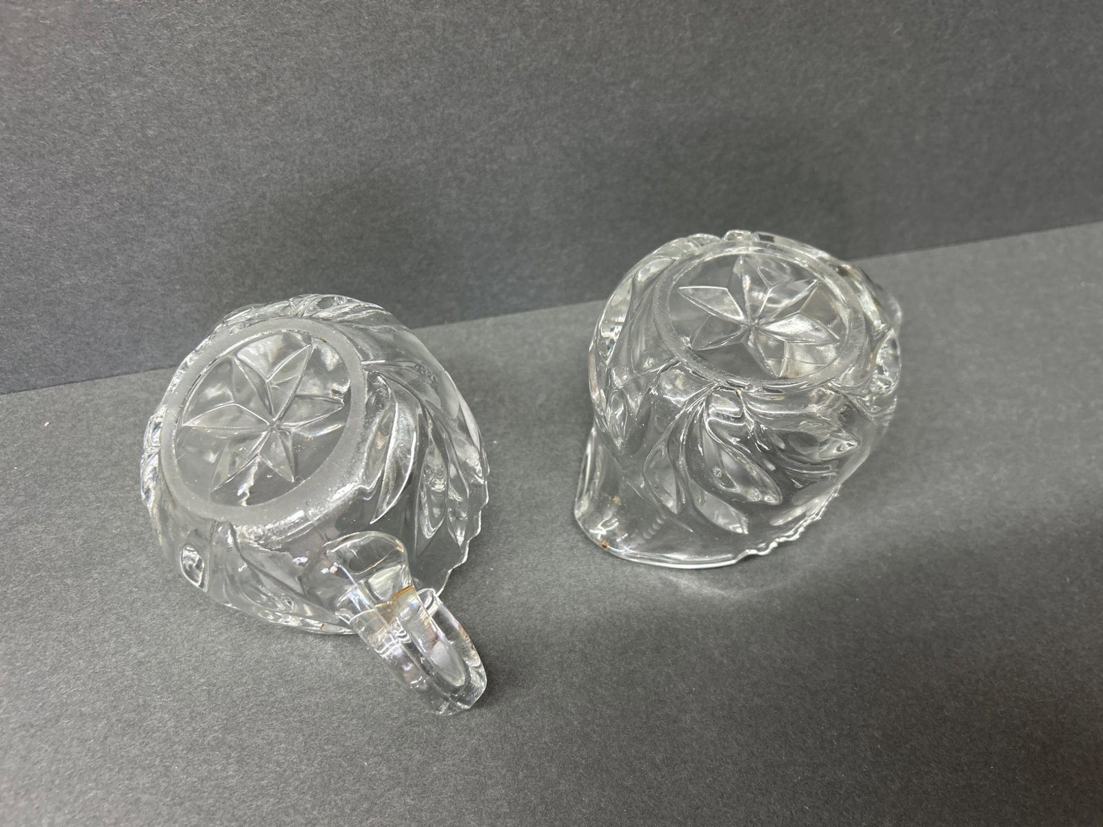 Crystal Pitcher with Floral Etching and Accompanying Sugar and Creamer Set - 11