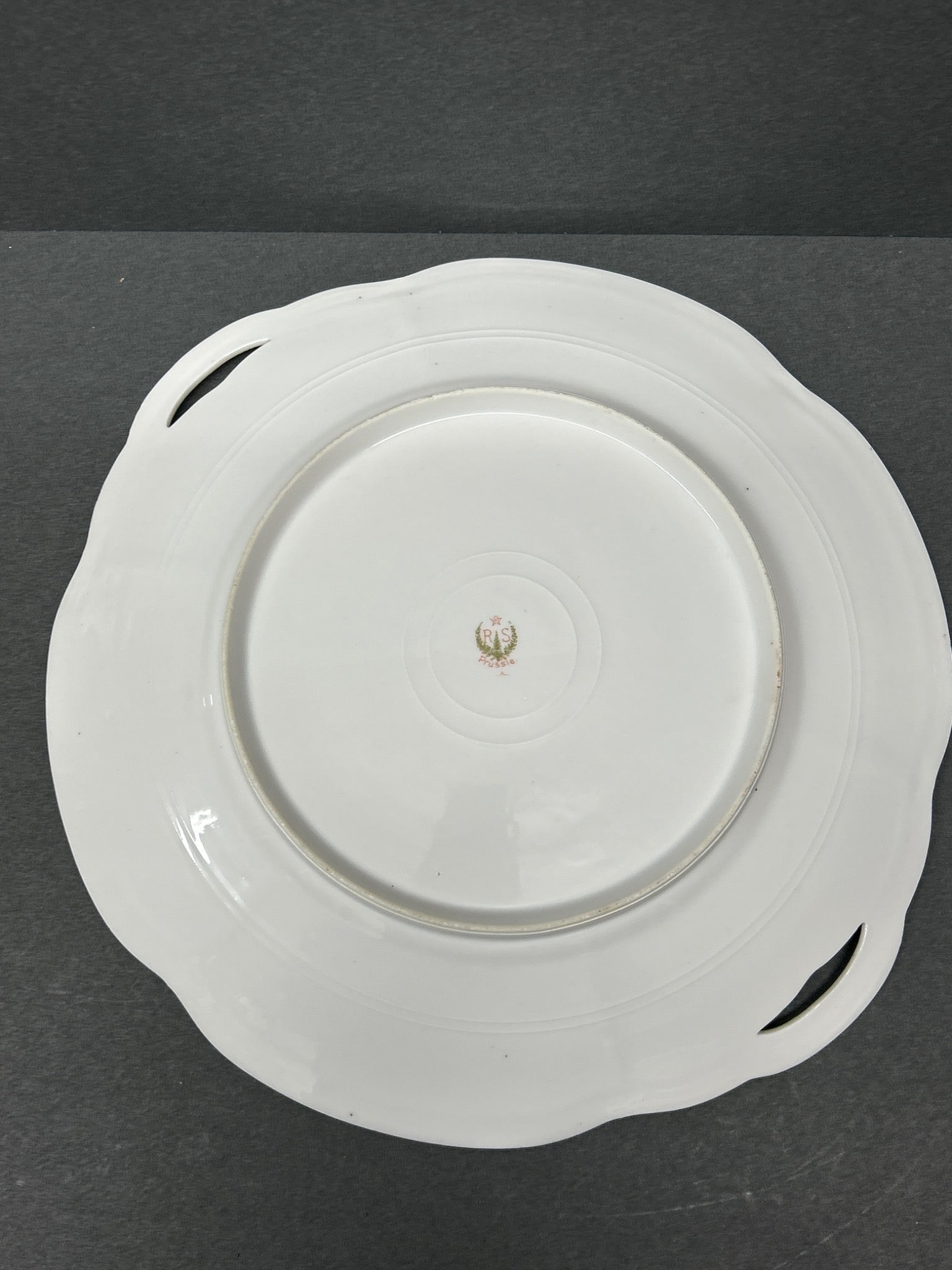 RS Prussia Porcelain Dish with Handled Floral Design, 10-Inch Diameter - 3