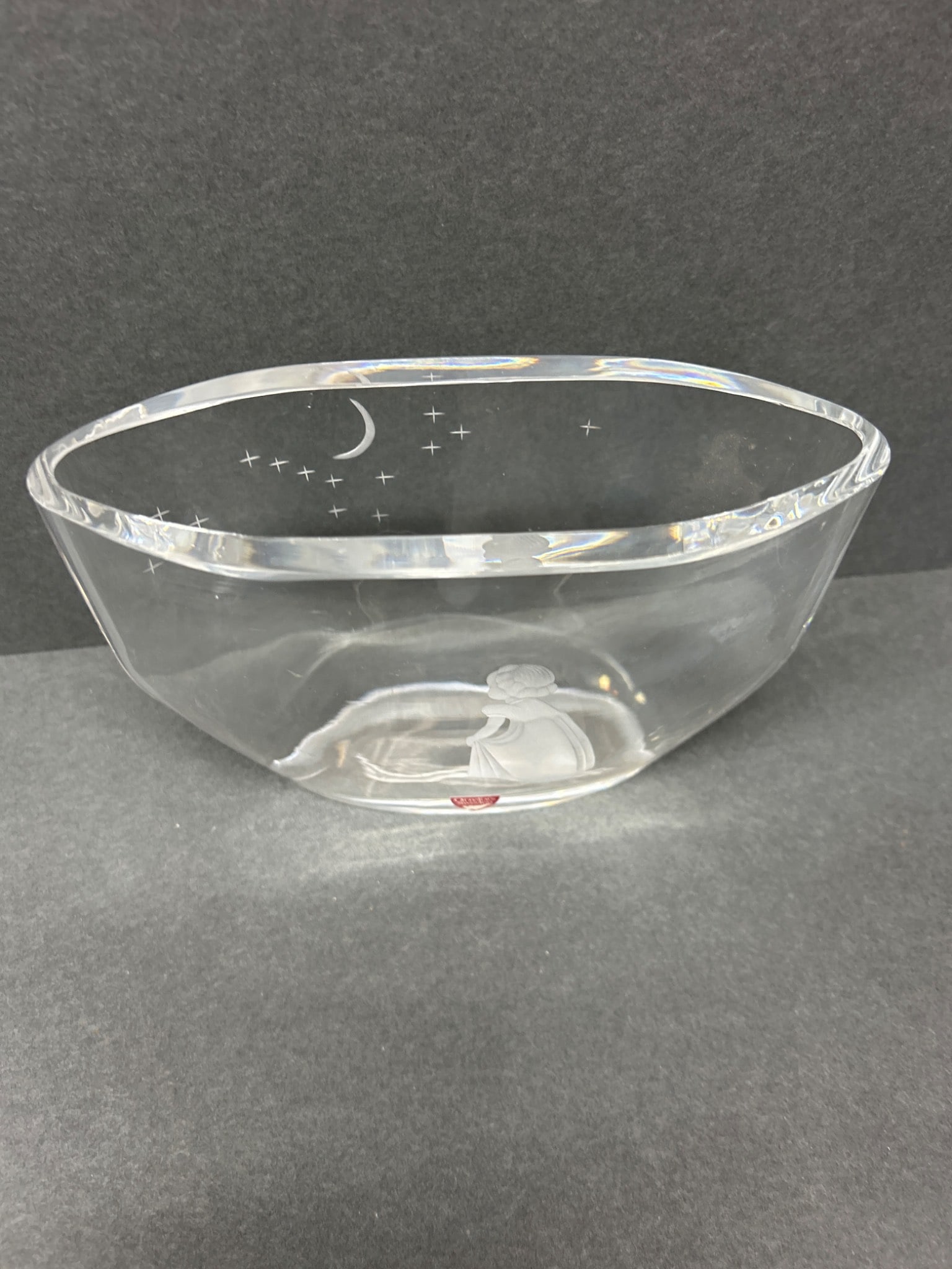 Orrefors Sweden Etched Glass Bowl, Model No. 2769 - 3