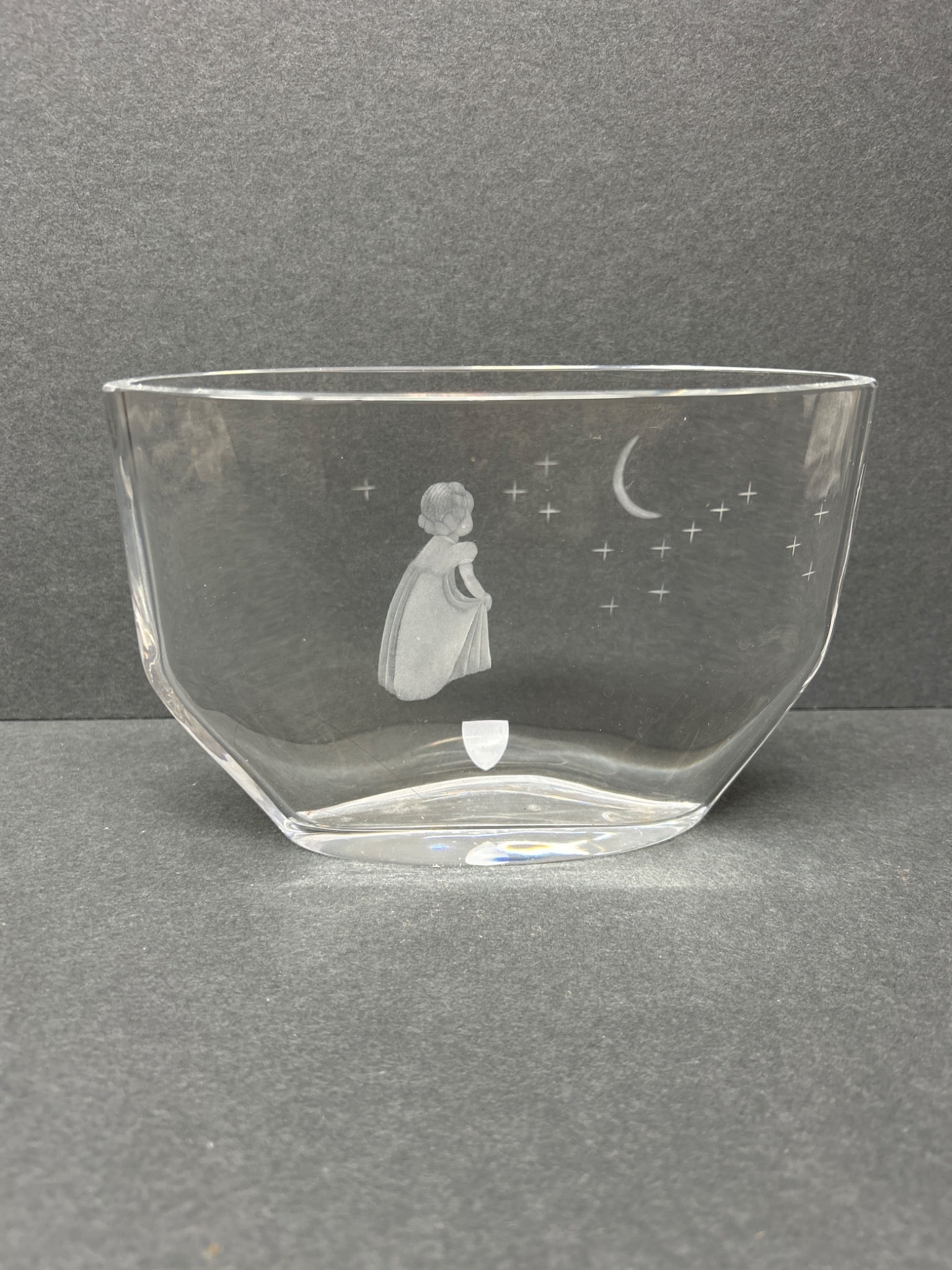 Orrefors Sweden Etched Glass Bowl, Model No. 2769 - 5