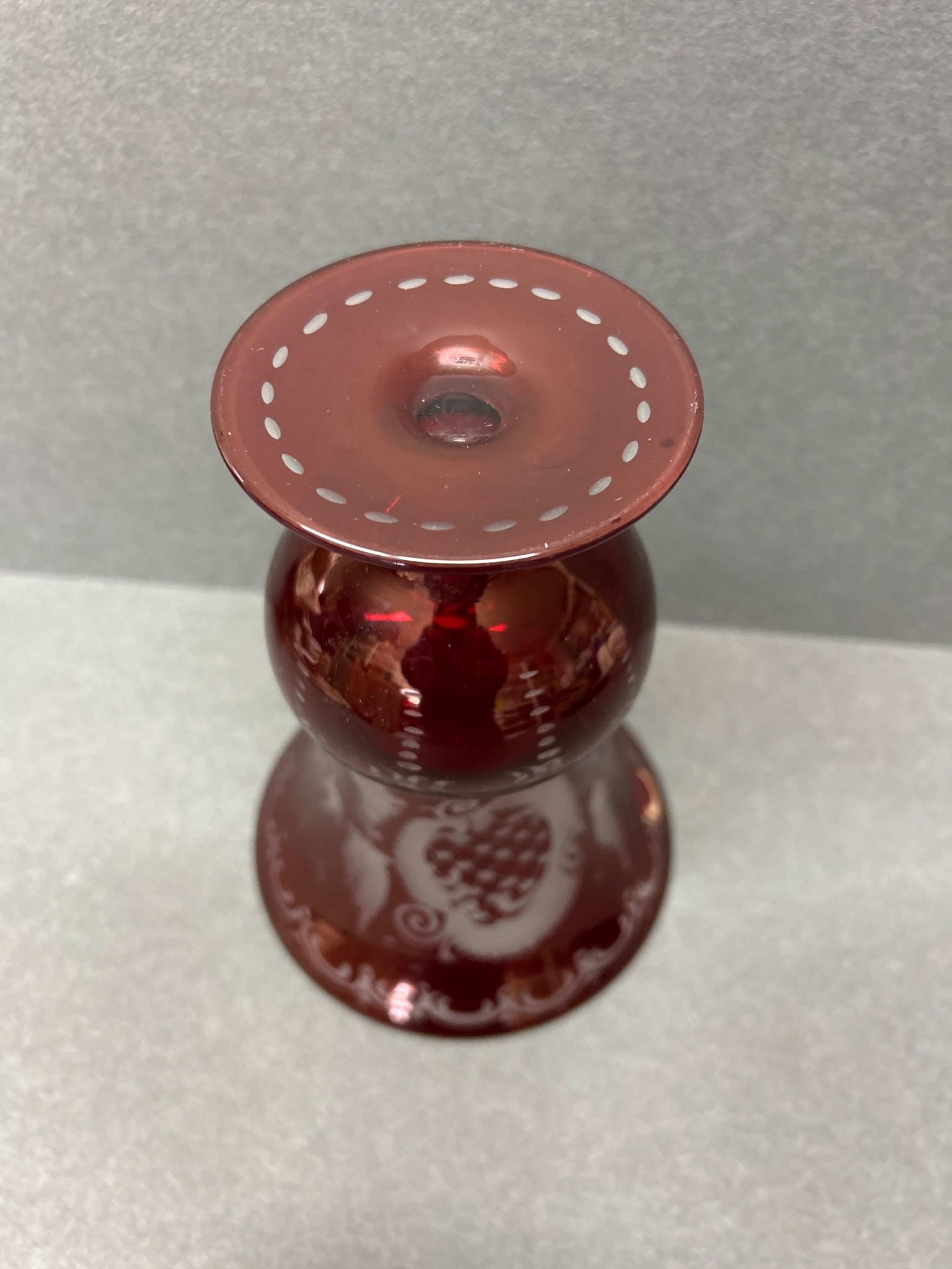 Bohemia Crystal Vase Made in Czechoslovakia with Etched Design - 6