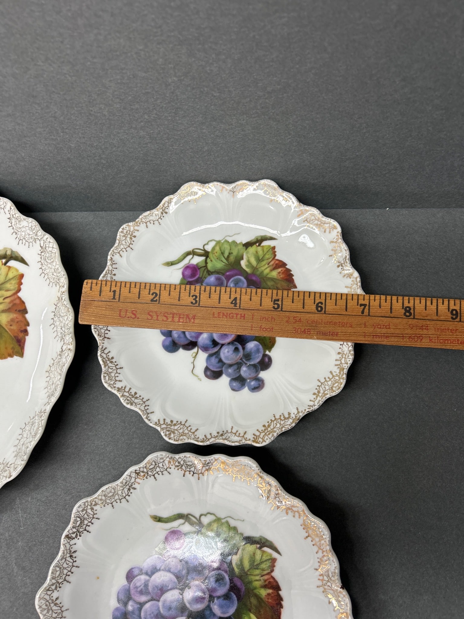 6 Z.S. & Co Bavaria Porcelain Plates with Grapevine Design - 3