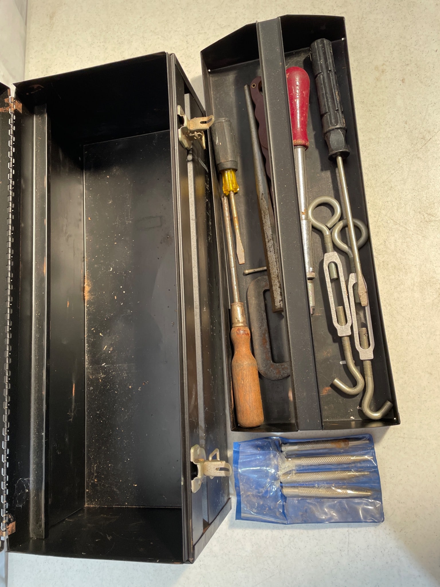 Metal Toolbox with Assorted Tools and Accessories - 2