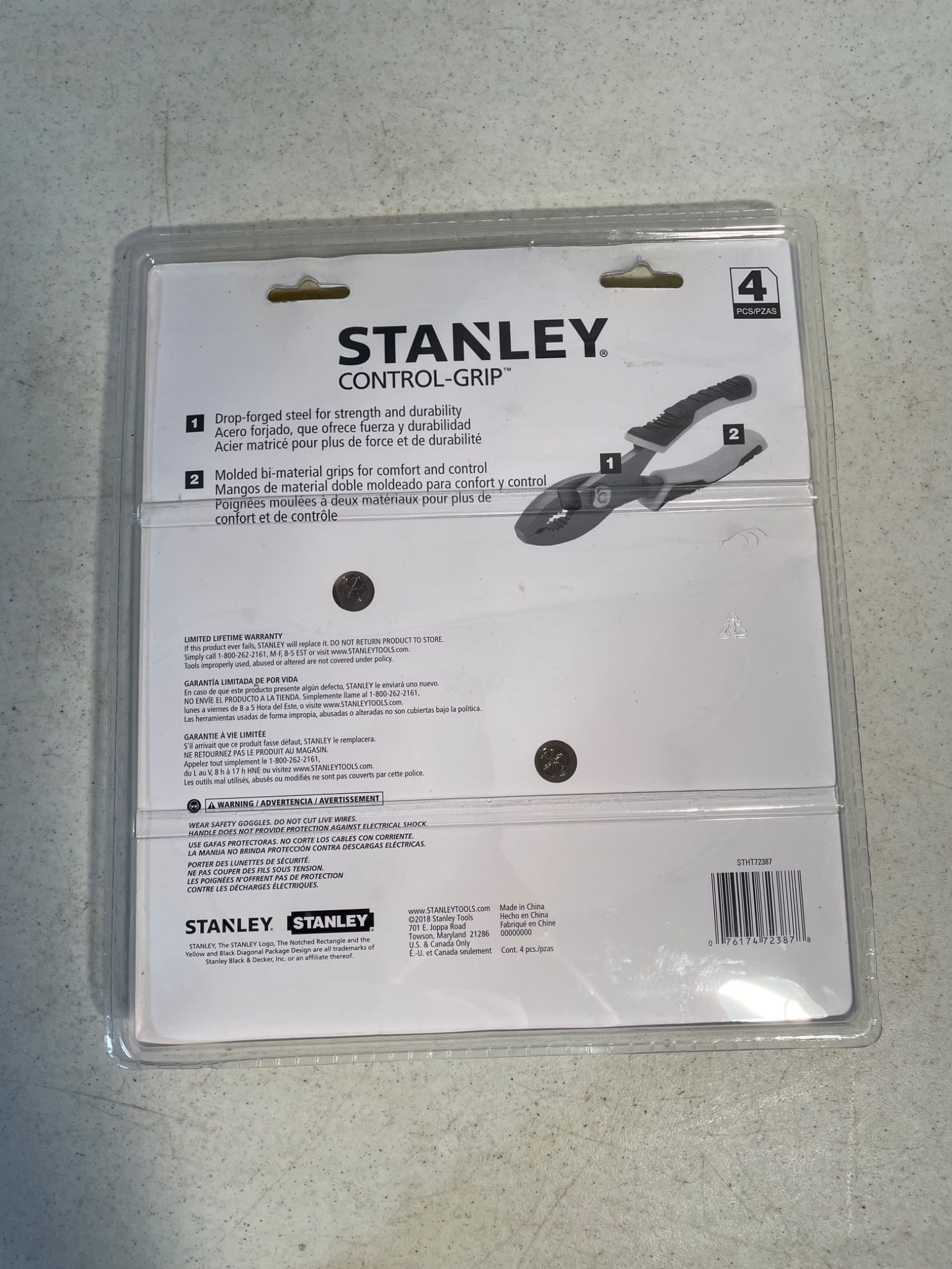 Stanley 4-Piece Control Grip Pliers Set - 2