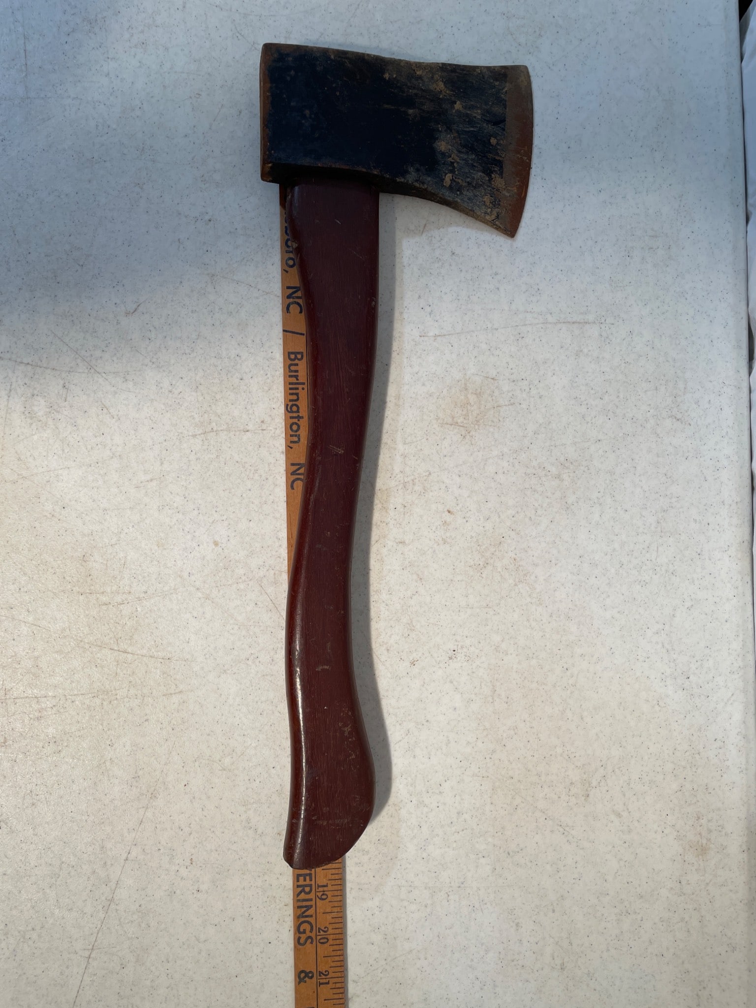 Wood-Handled Hatchet with Metal Head and Secured Bolt Attachment - 3