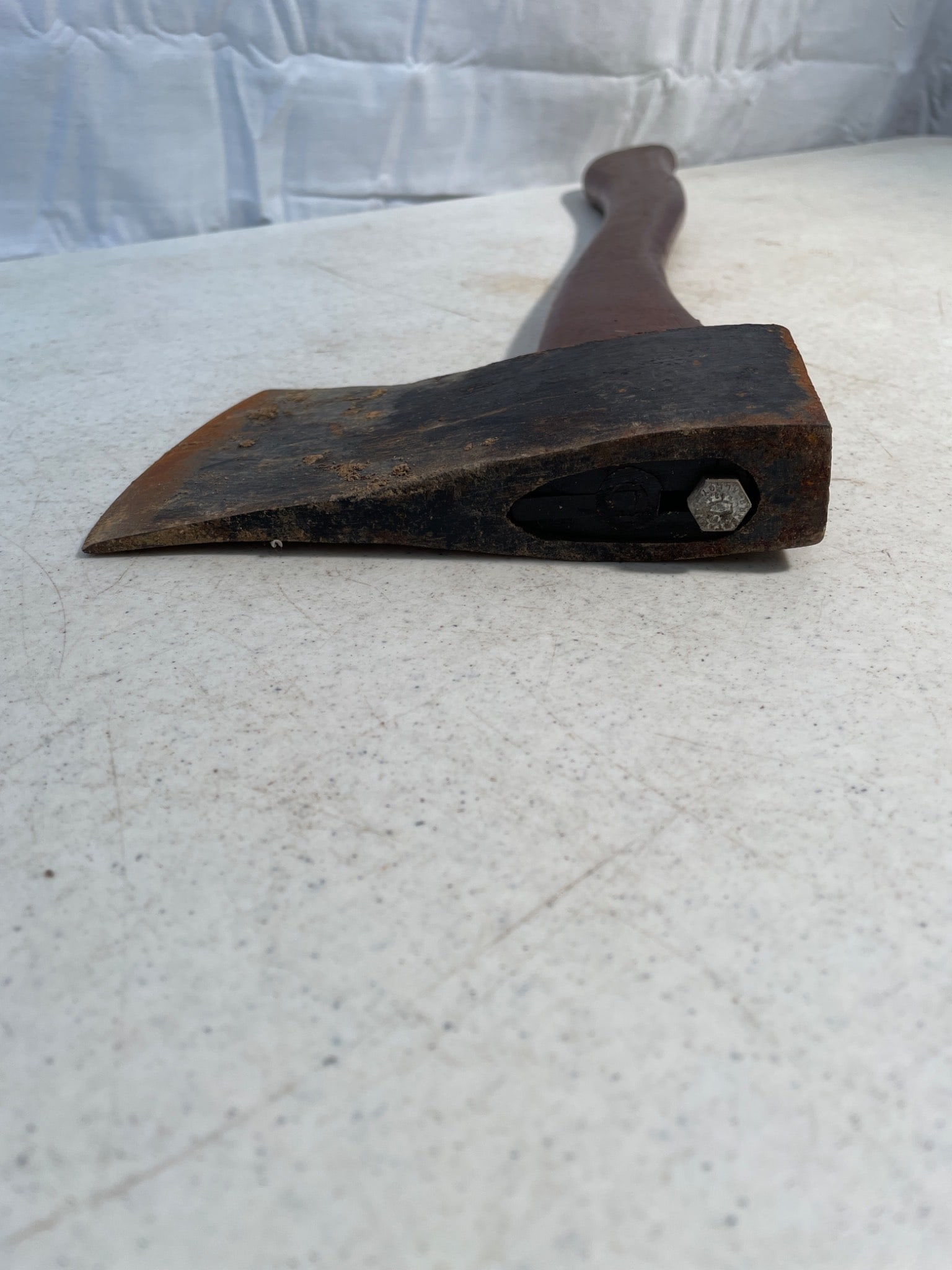 Wood-Handled Hatchet with Metal Head and Secured Bolt Attachment - 4