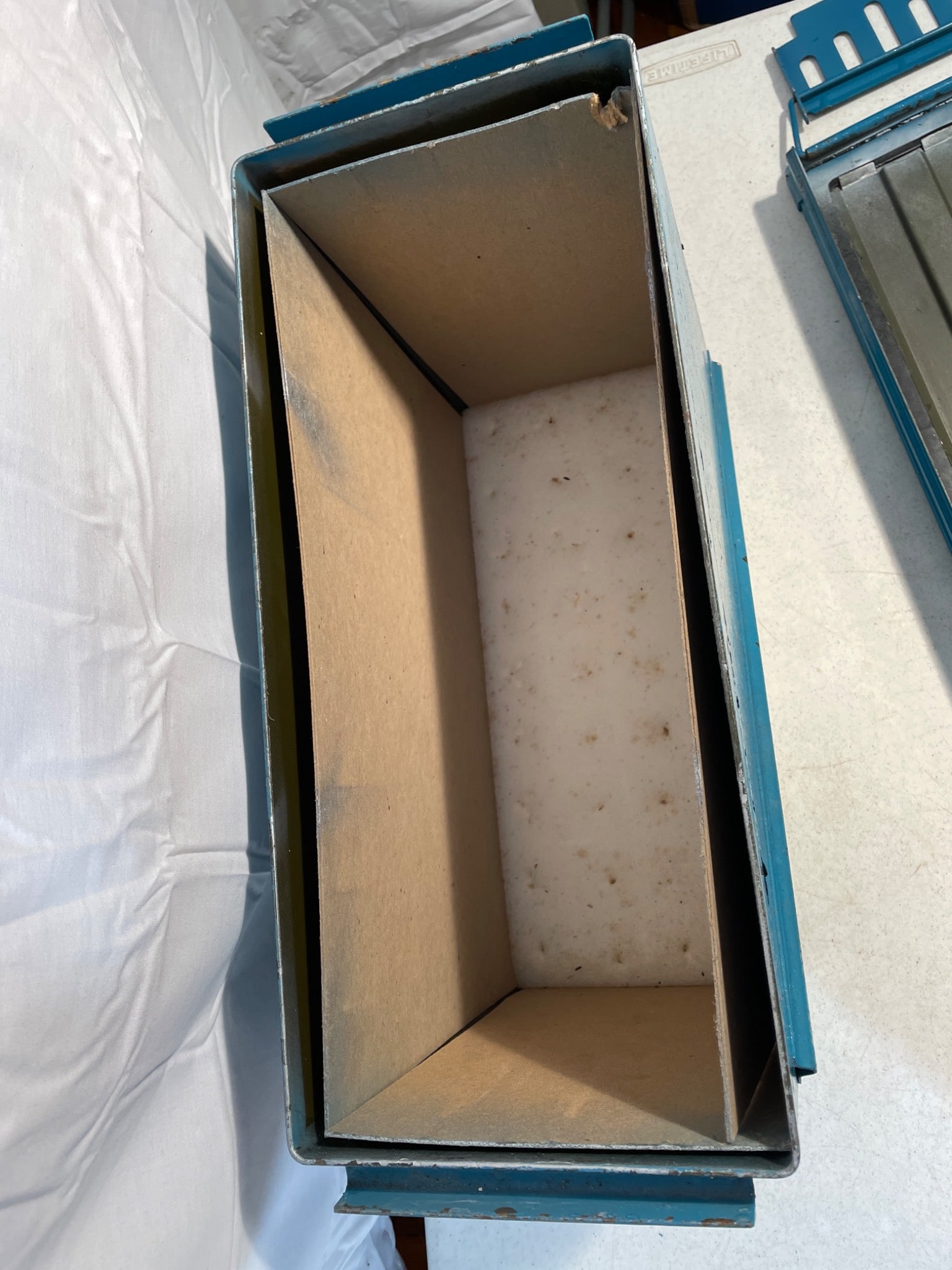 Metal Storage Box with Hinged Lid and Interior Compartment - 3