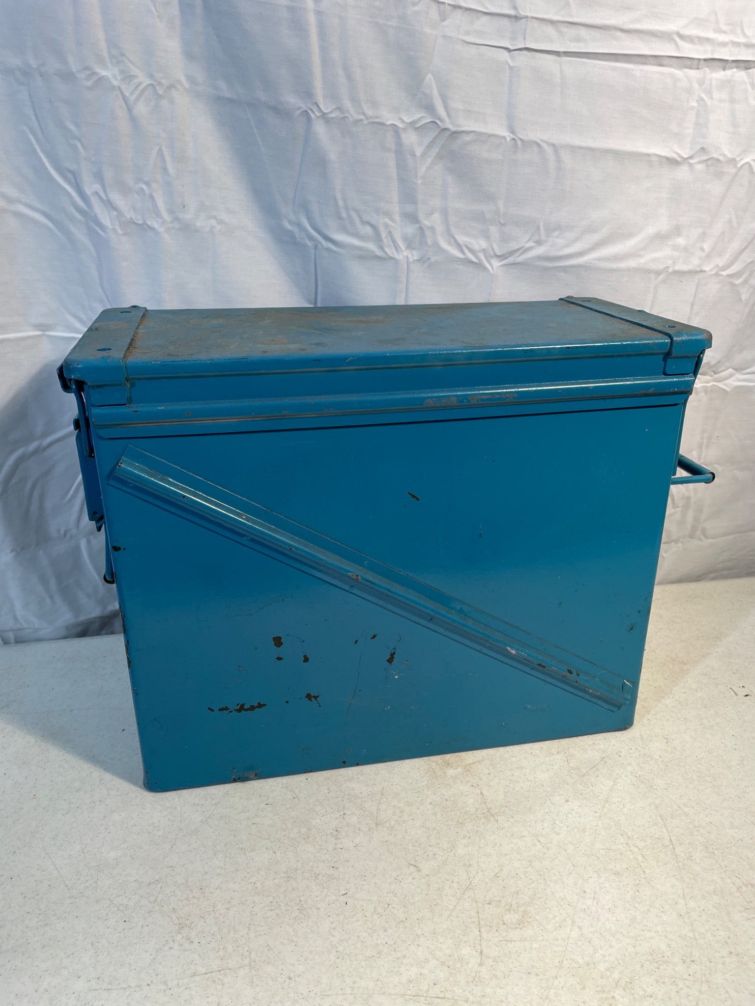 Metal Storage Box with Hinged Lid and Interior Compartment - 4