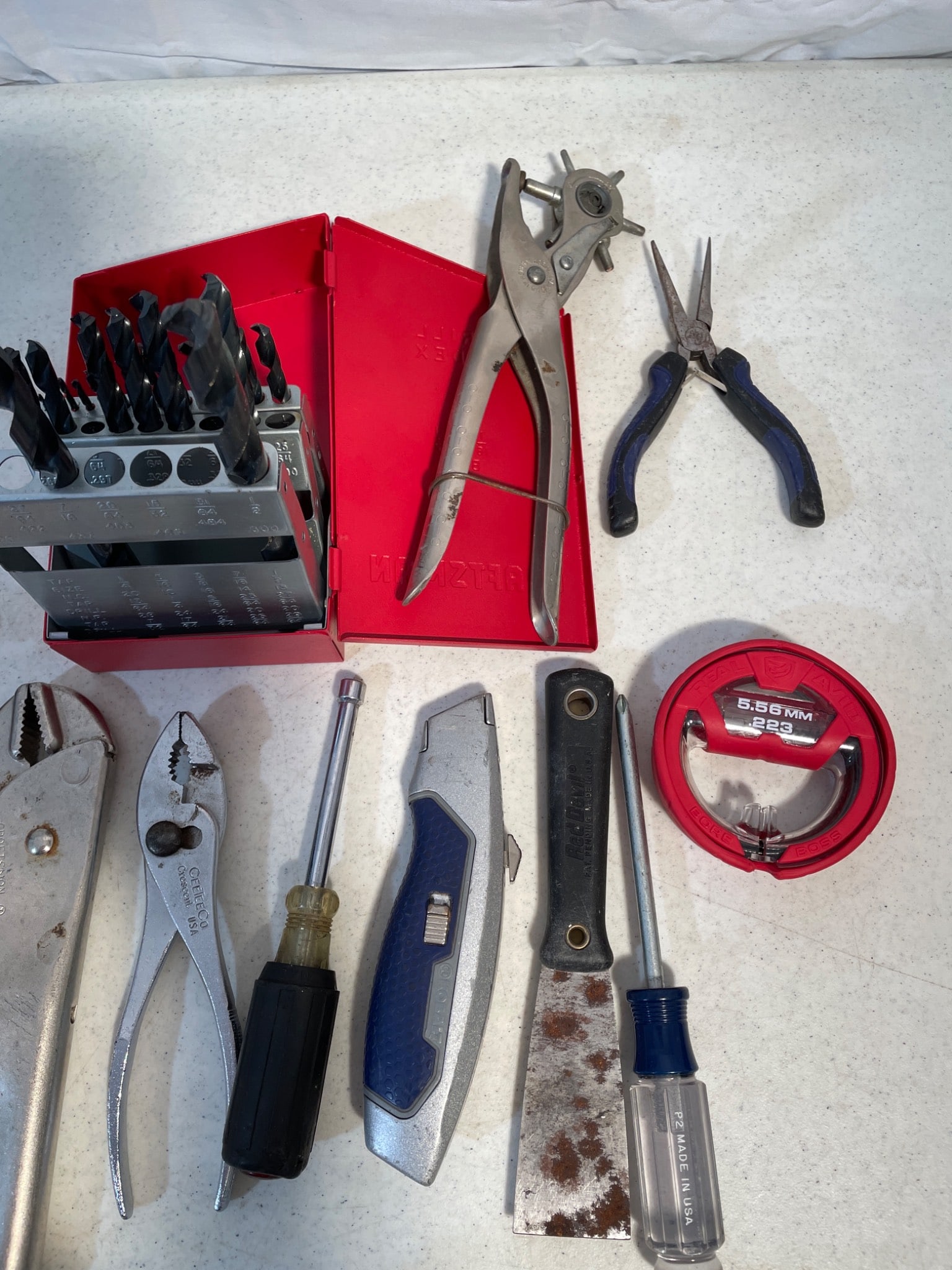 Tools Including Turning Chisels, Caliper, and Drill Bit Set - 3