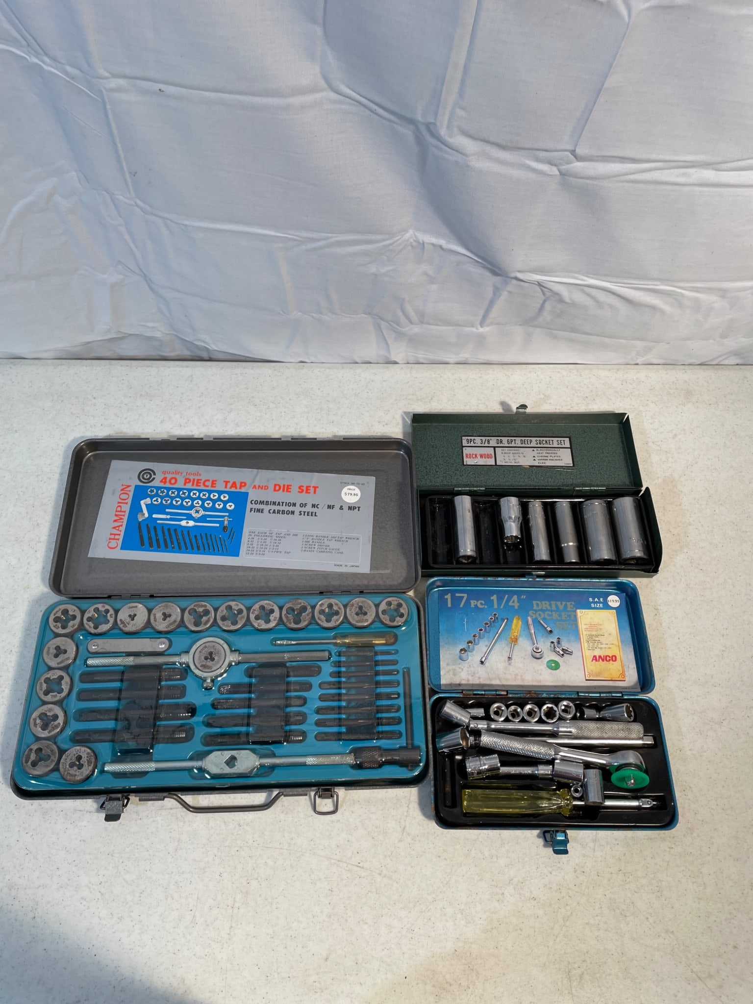Tool Sets: Champion Tap and Die, Rockwood Sockets, and Anco Drive Socket Set (1 of 3)