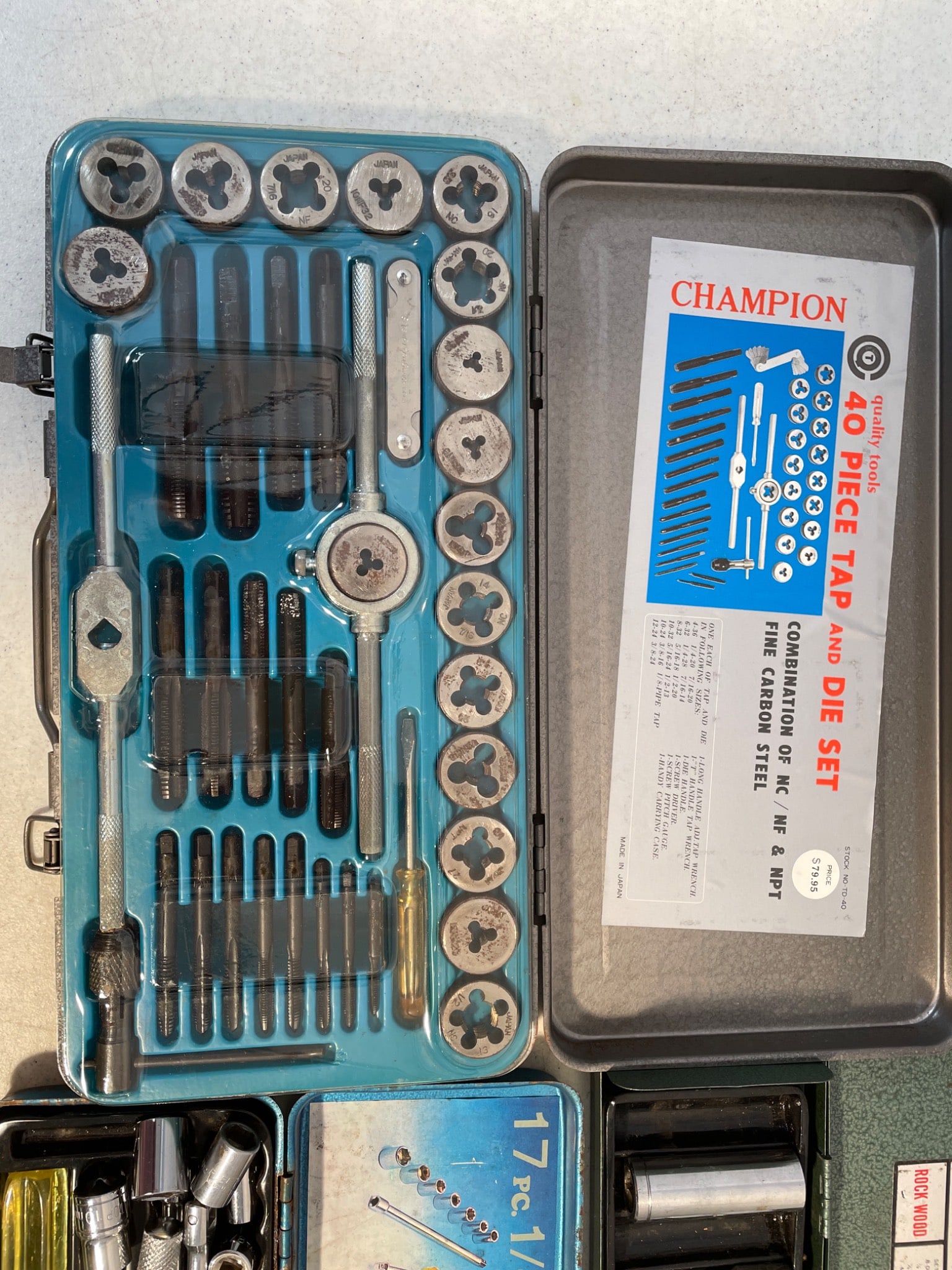 Tool Sets: Champion Tap and Die, Rockwood Sockets, and Anco Drive Socket Set - 3