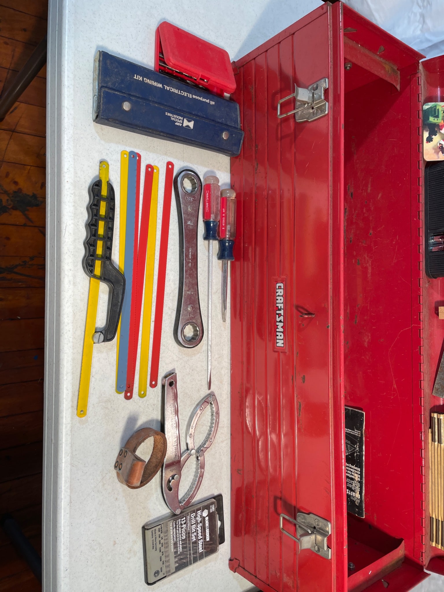 Craftsman Red Metal Toolbox with Assorted Tools - 5