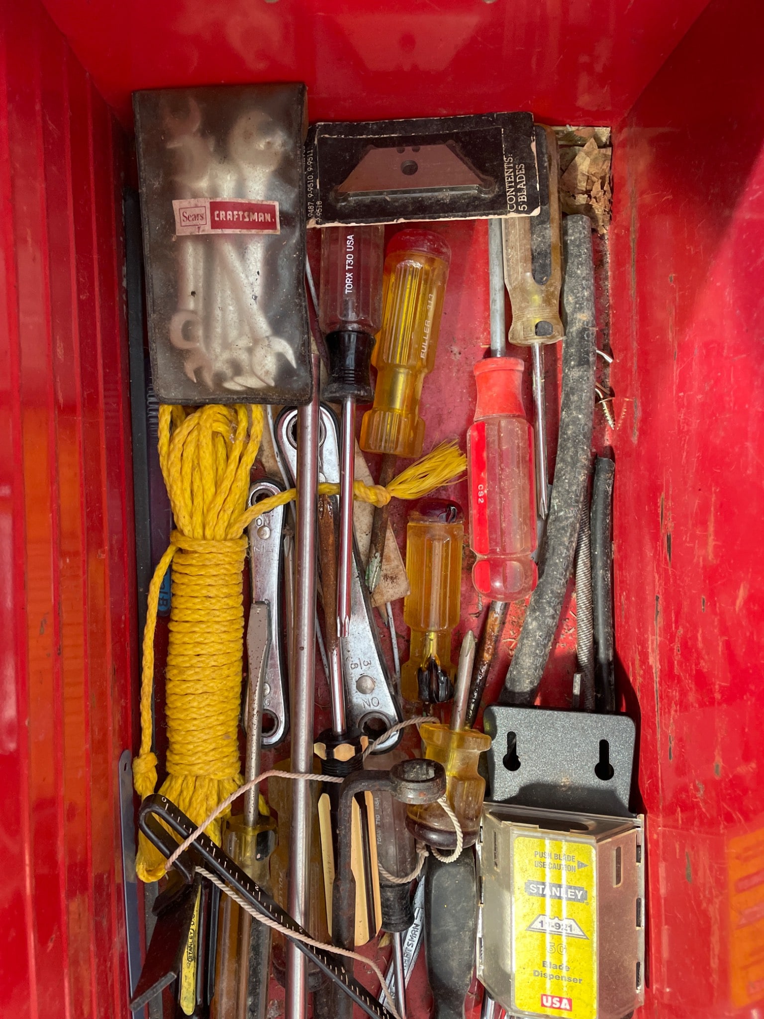 Craftsman Red Metal Toolbox with Assorted Tools - 6