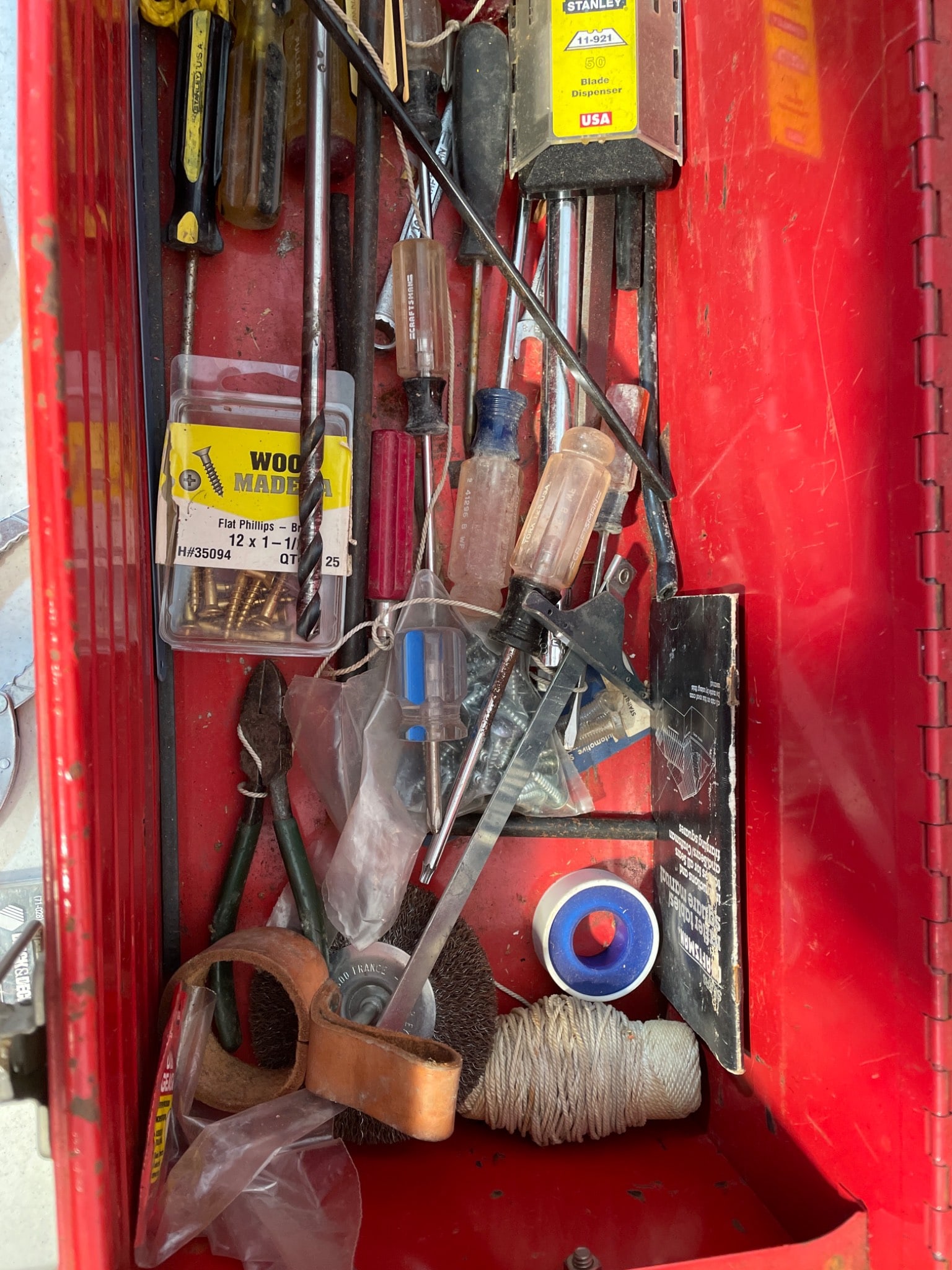 Craftsman Red Metal Toolbox with Assorted Tools - 7