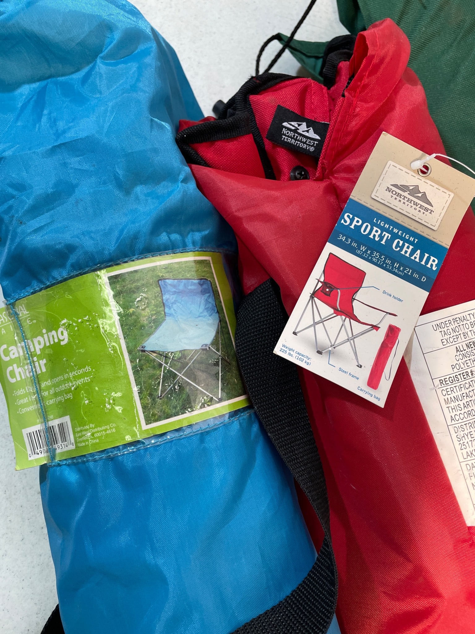 Four Folding Camping Chairs with Carry Bags - 2