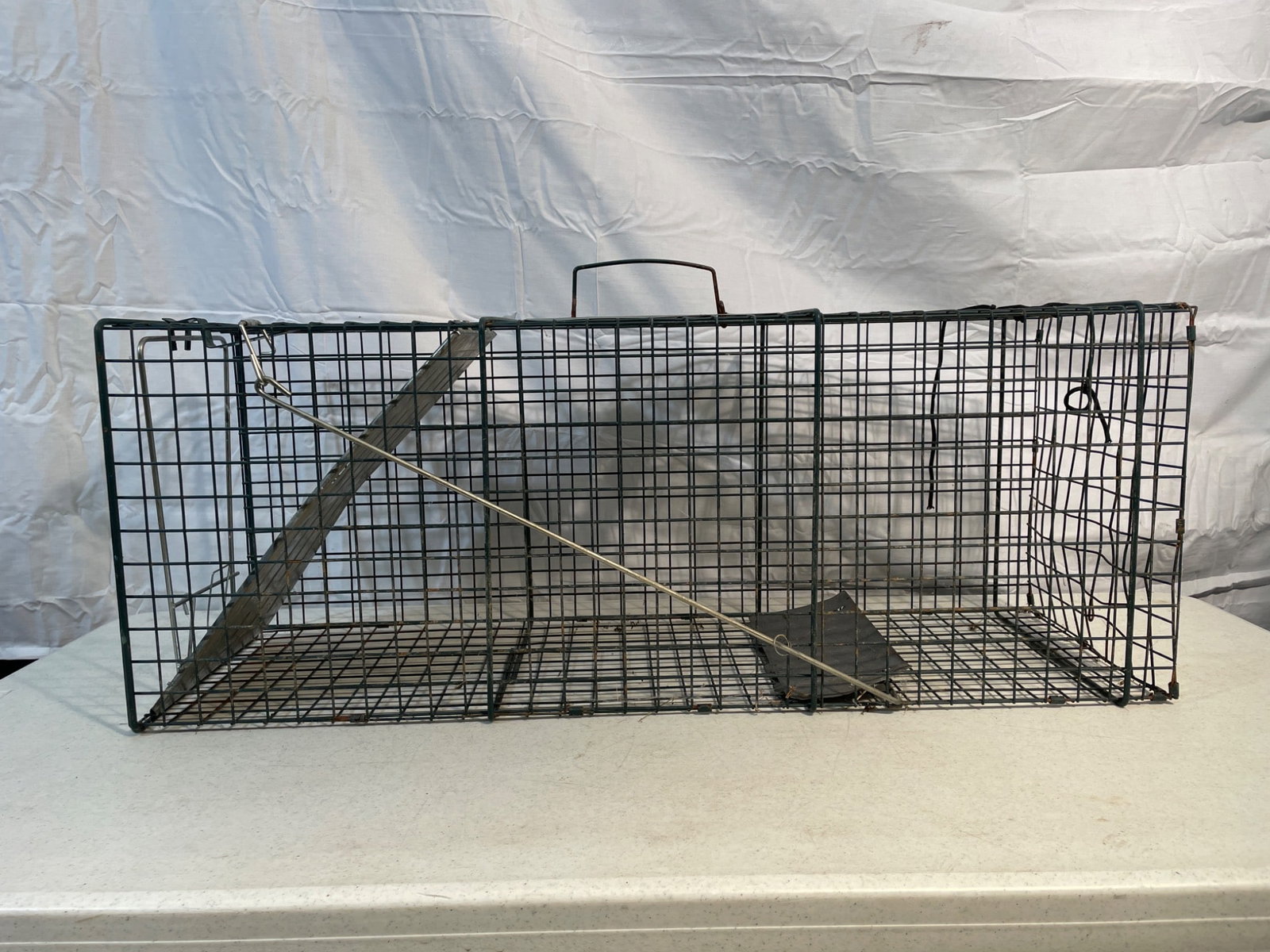 Metal Live Animal Trap With Wire Construction and Spring Mechanism (1 of 3)