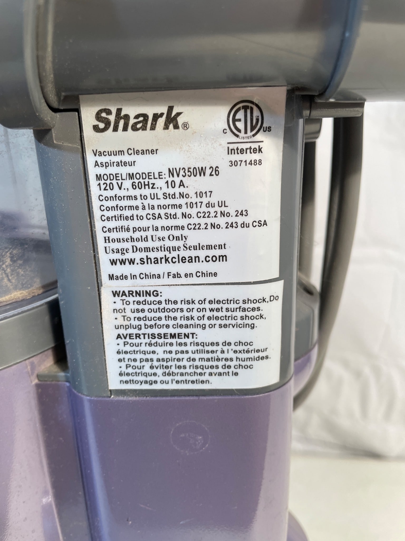 Shark Navigator NV350 Vacuum Cleaner in Purple - 3