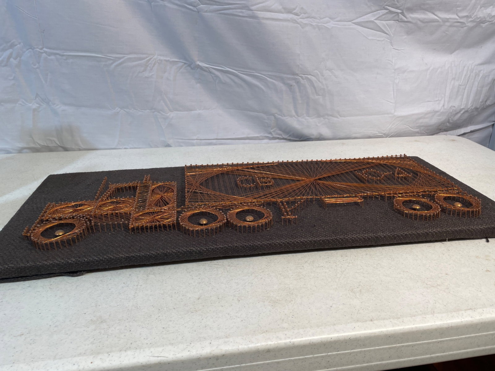 Folk Art String and Nail Truck Design Wall Art - 2
