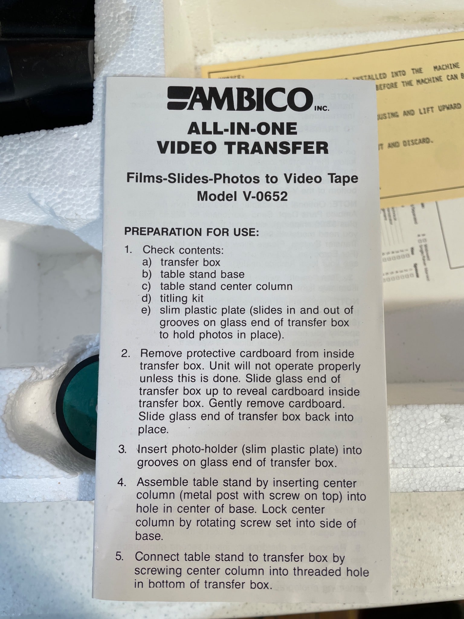 Ambico All-In-One Video Transfer Model V-0652 - For Photos, Films, Slides - 3