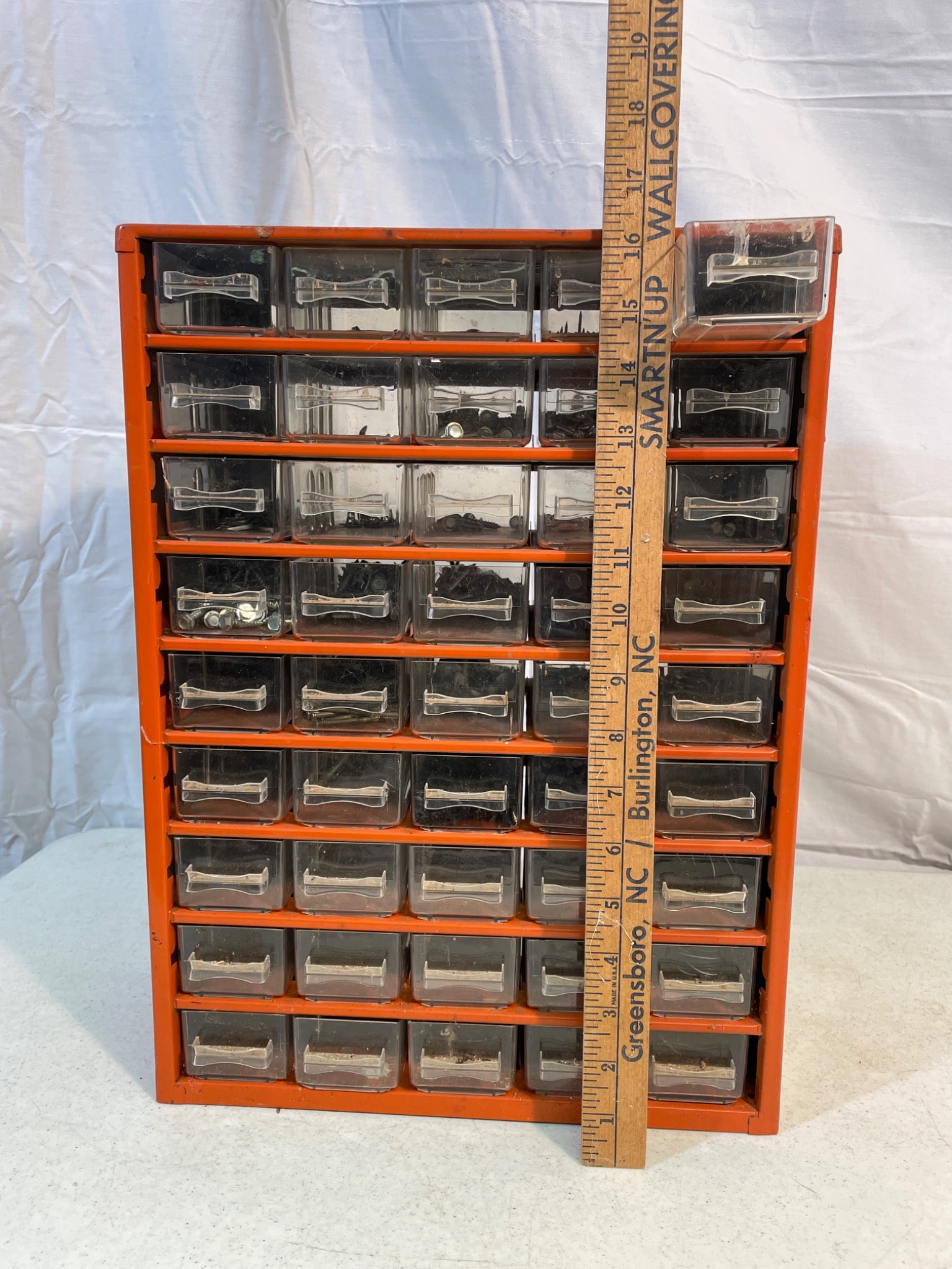 Metal Cabinet With Plastic Drawer Organizers - 2