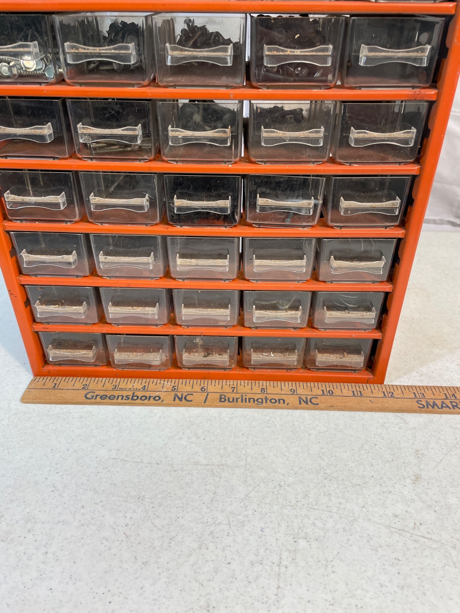 Metal Cabinet With Plastic Drawer Organizers - 3